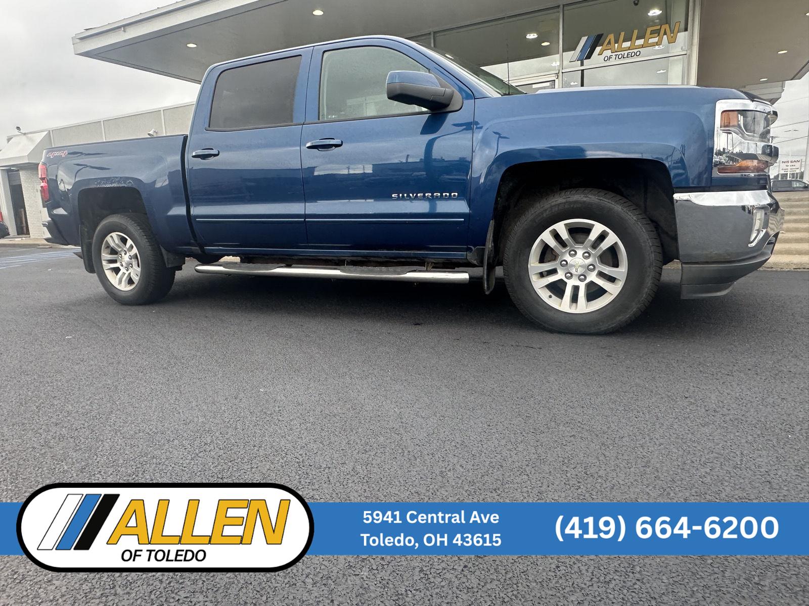 Deep Ocean Blue Metallic 2017 Chevrolet Silverado 1500 Pickup Truck Four-Wheel Drive 6-Speed Automatic