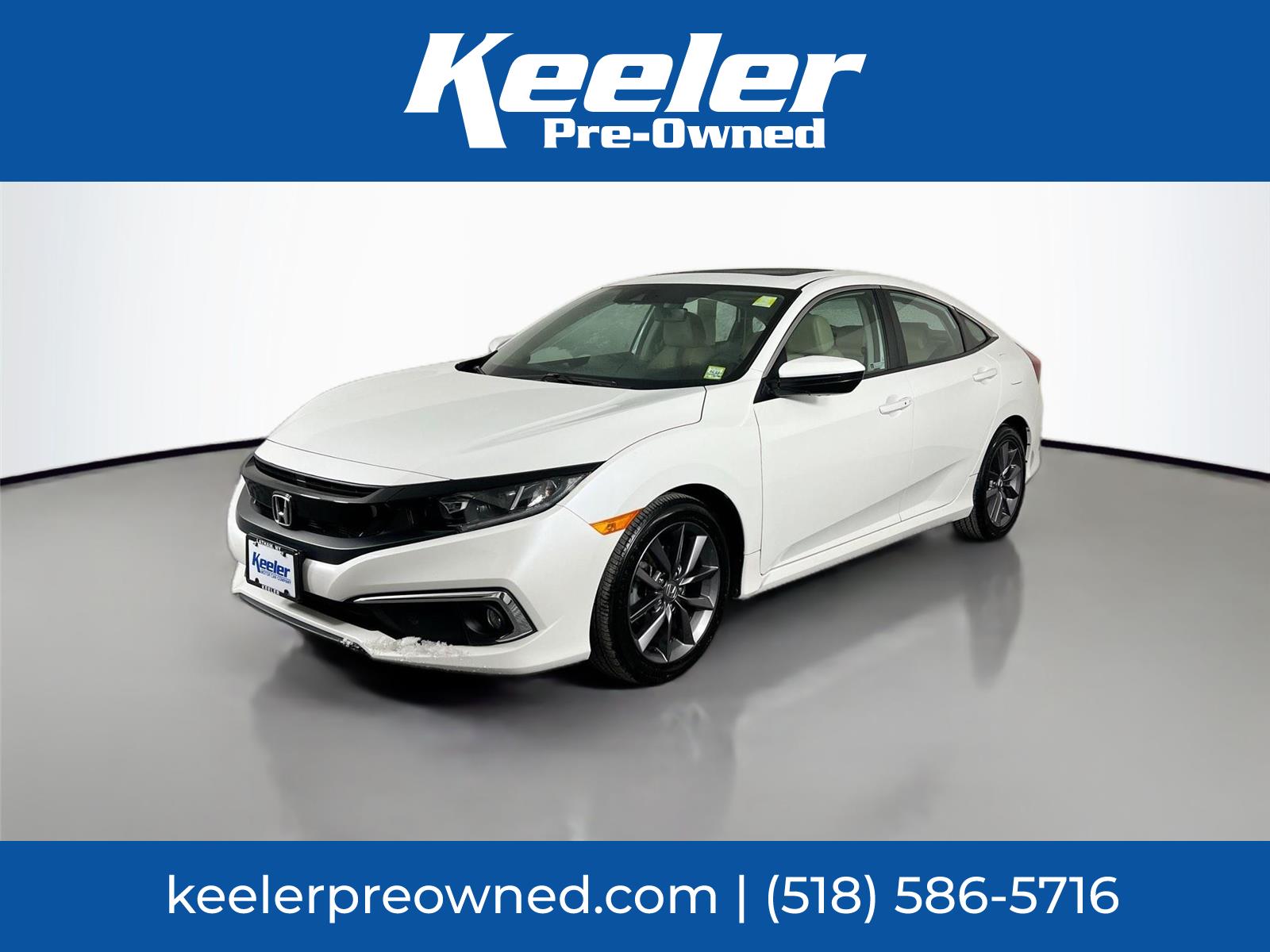 Platinum White Pearl 2020 Honda Civic EX-L Sedan FWD Sedan Front-Wheel Drive Continuously Variable Transmission