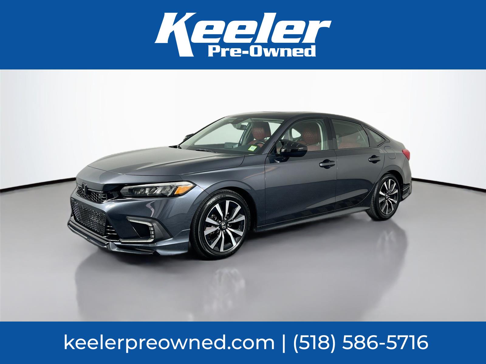 Meteorite Gray Metallic 2023 Honda Civic Sedan Front-Wheel Drive Continuously Variable Transmission