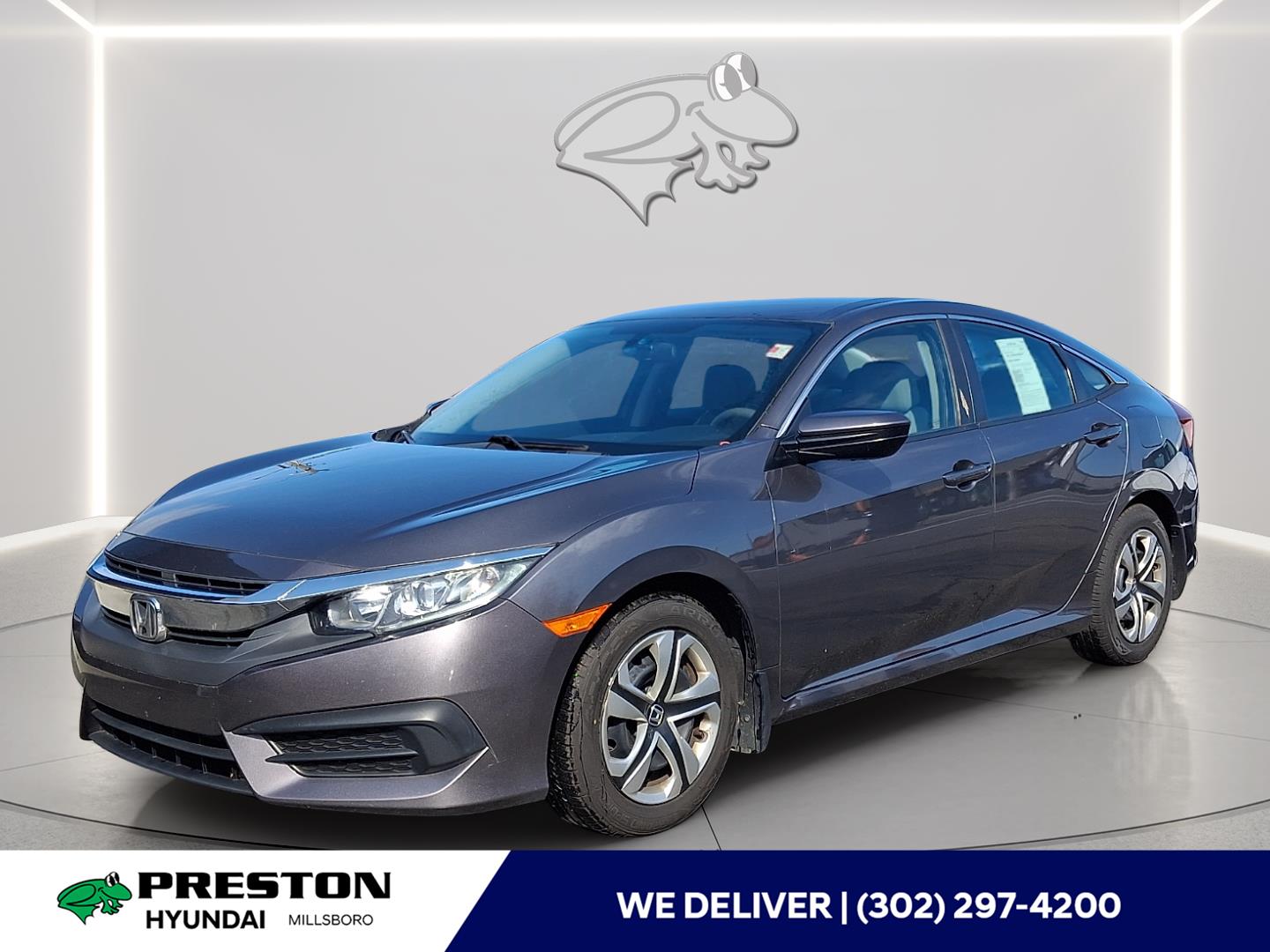 Gray (Modern Steel Metallic) 2018 Honda Civic LX Sedan Front-Wheel Drive Continuously Variable Transmission