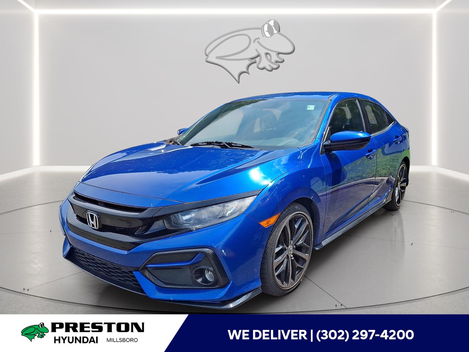 Aegean Blue Metallic 2020 Honda Civic Hatchback Hatchback Front-Wheel Drive 7-Speed CVT