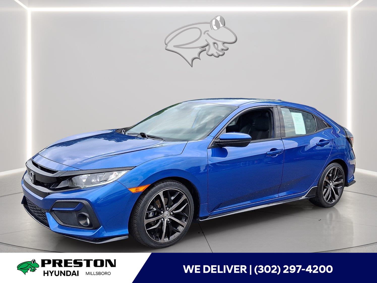 Aegean Blue Metallic 2020 Honda Civic Hatchback Hatchback Front-Wheel Drive 7-Speed CVT