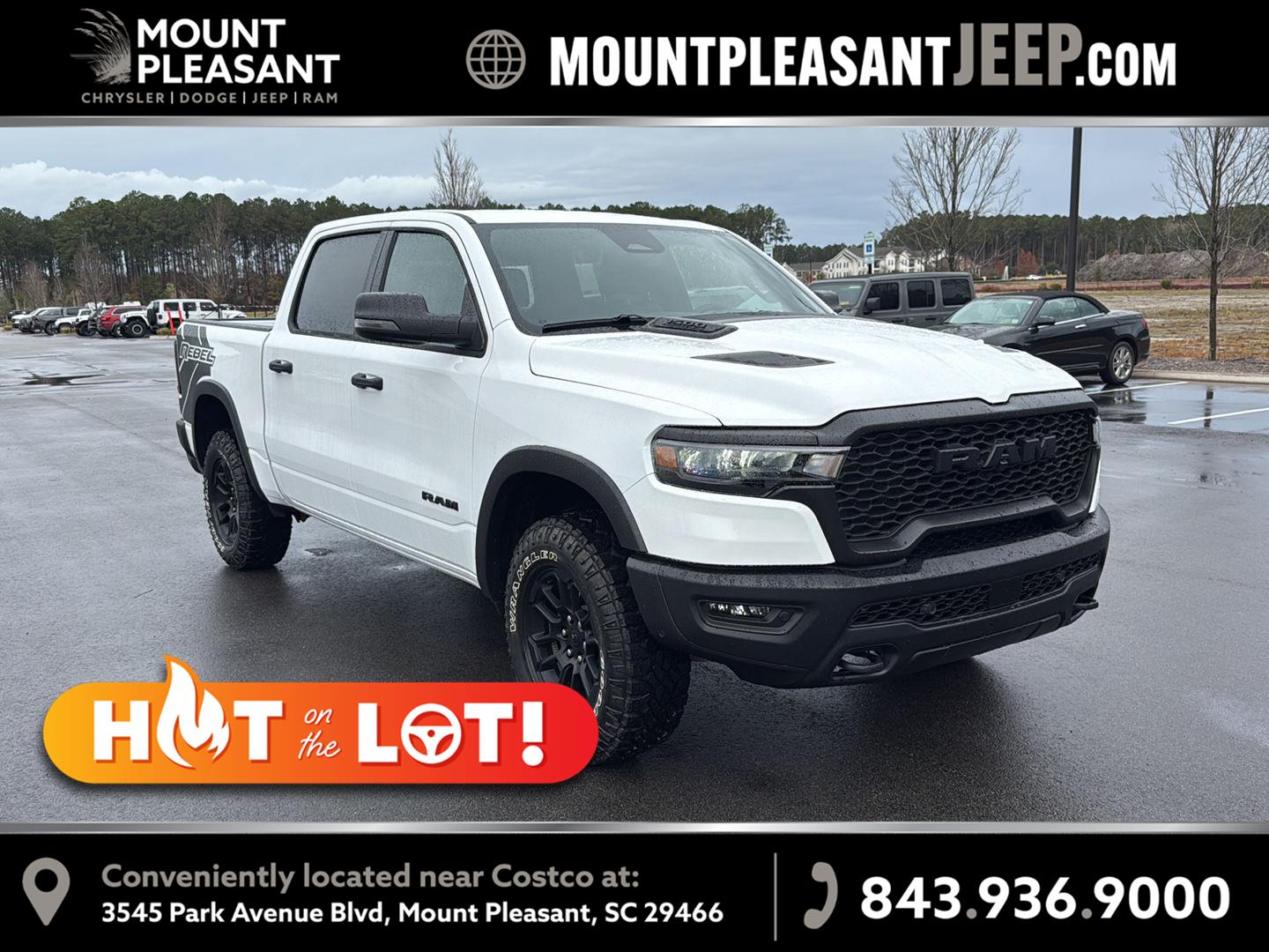 Bright White Clearcoat 2026 RAM 1500 Pickup Truck Four-Wheel Drive 8-Speed Automatic