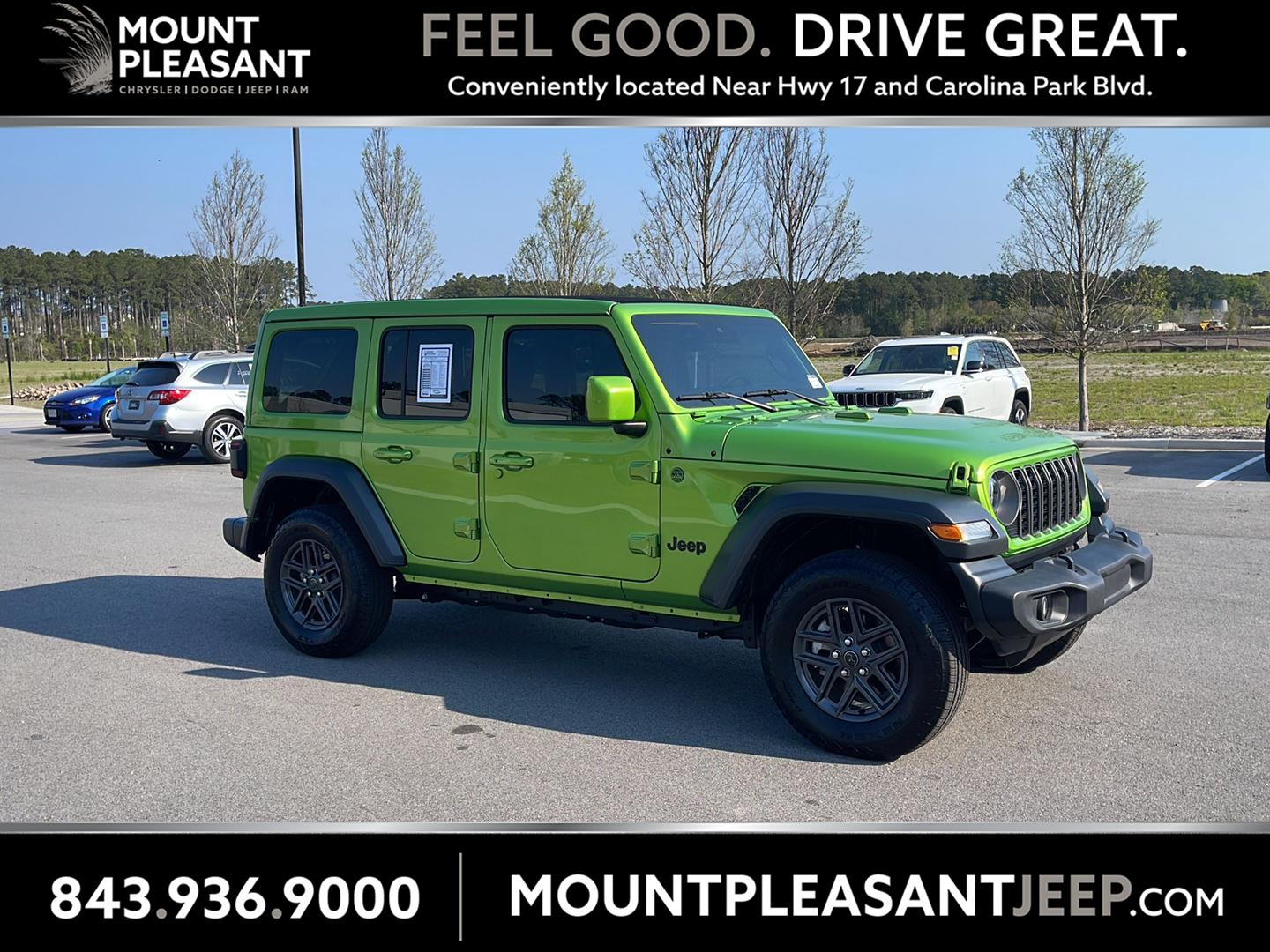 Mojito Clearcoat 2025 Jeep Wrangler Sport S 4-Door 4WD SUV / Crossover Four-Wheel Drive 8-Speed Automatic