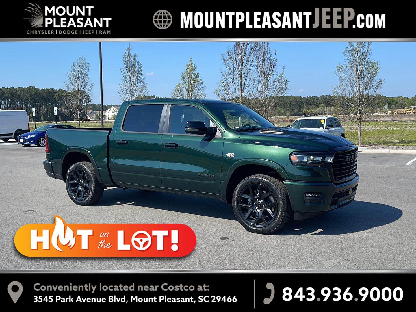 Serrano Green Metallic 2026 RAM 1500 Pickup Truck Four-Wheel Drive 8-Speed Automatic