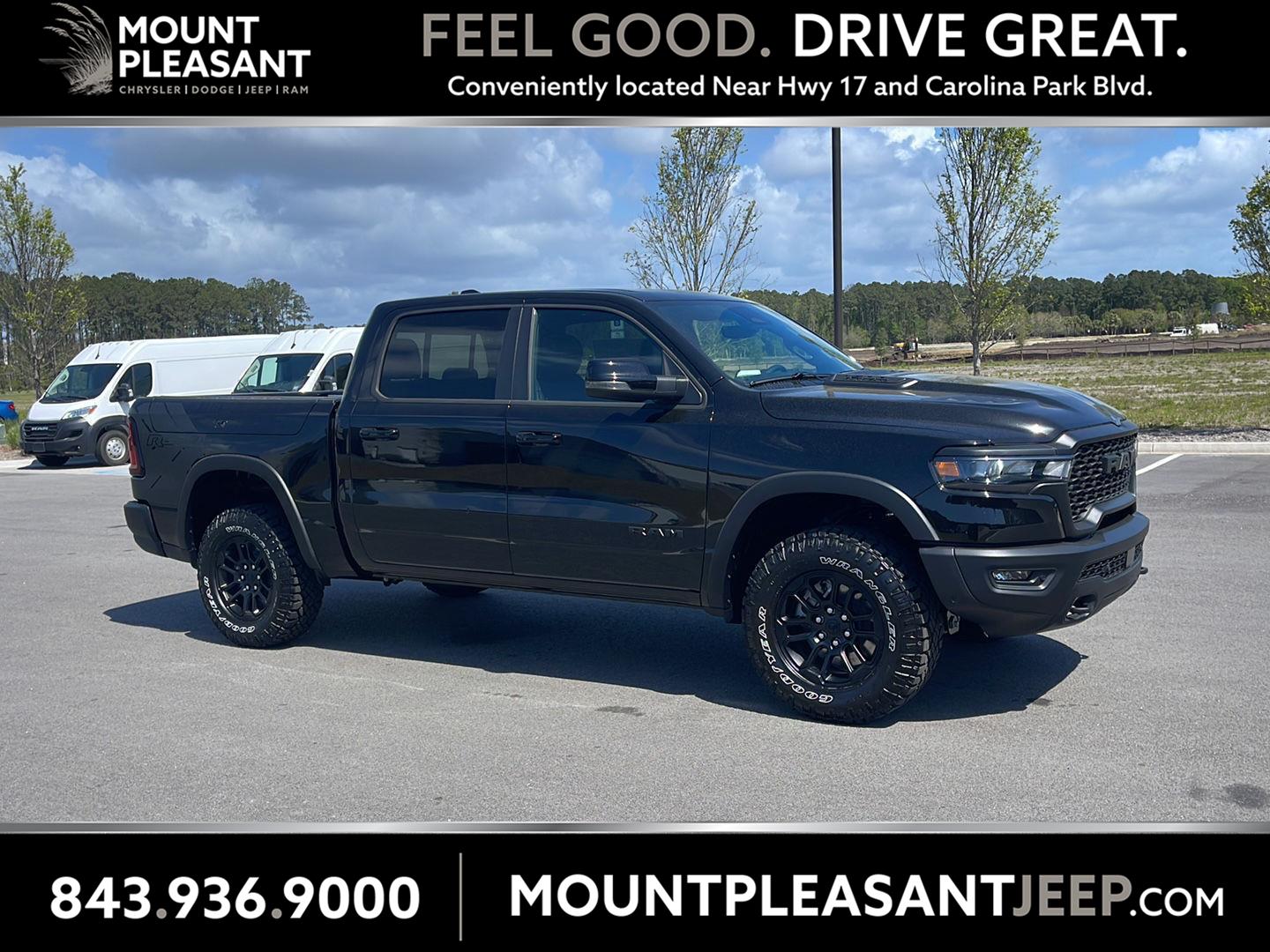 Diamond Black Crystal Pearlcoat 2026 RAM 1500 Rebel Crew Cab 4WD Pickup Truck Four-Wheel Drive 8-Speed Automatic