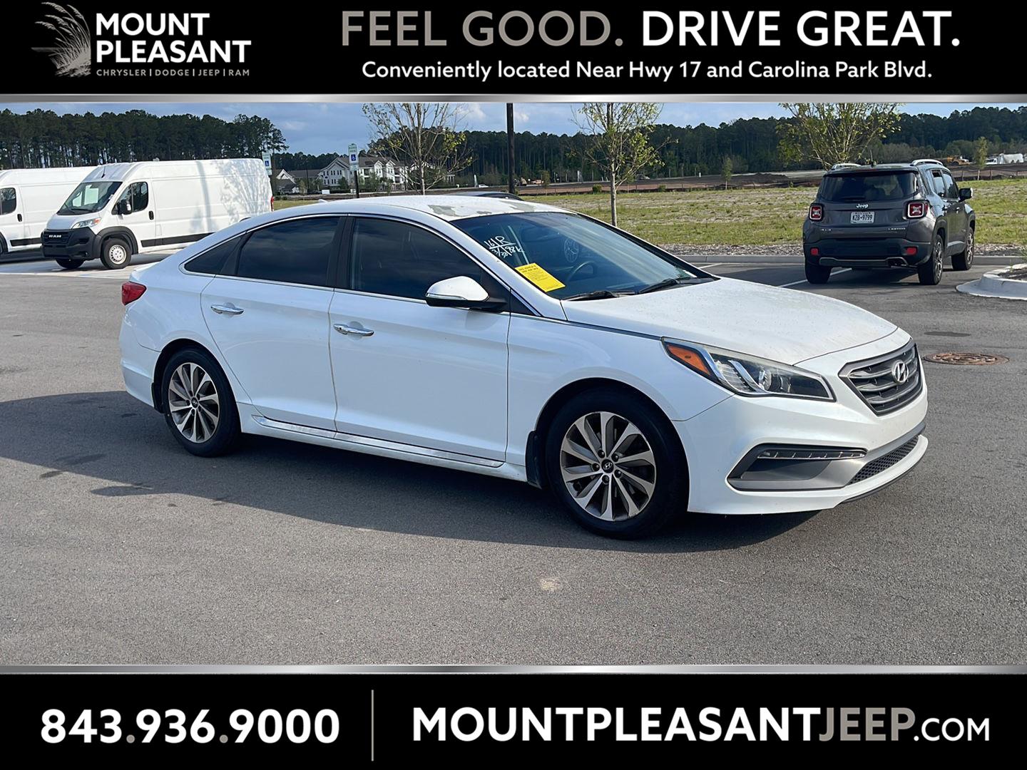 Quartz White Pearl 2015 Hyundai Sonata Sport FWD Sedan Front-Wheel Drive Automatic