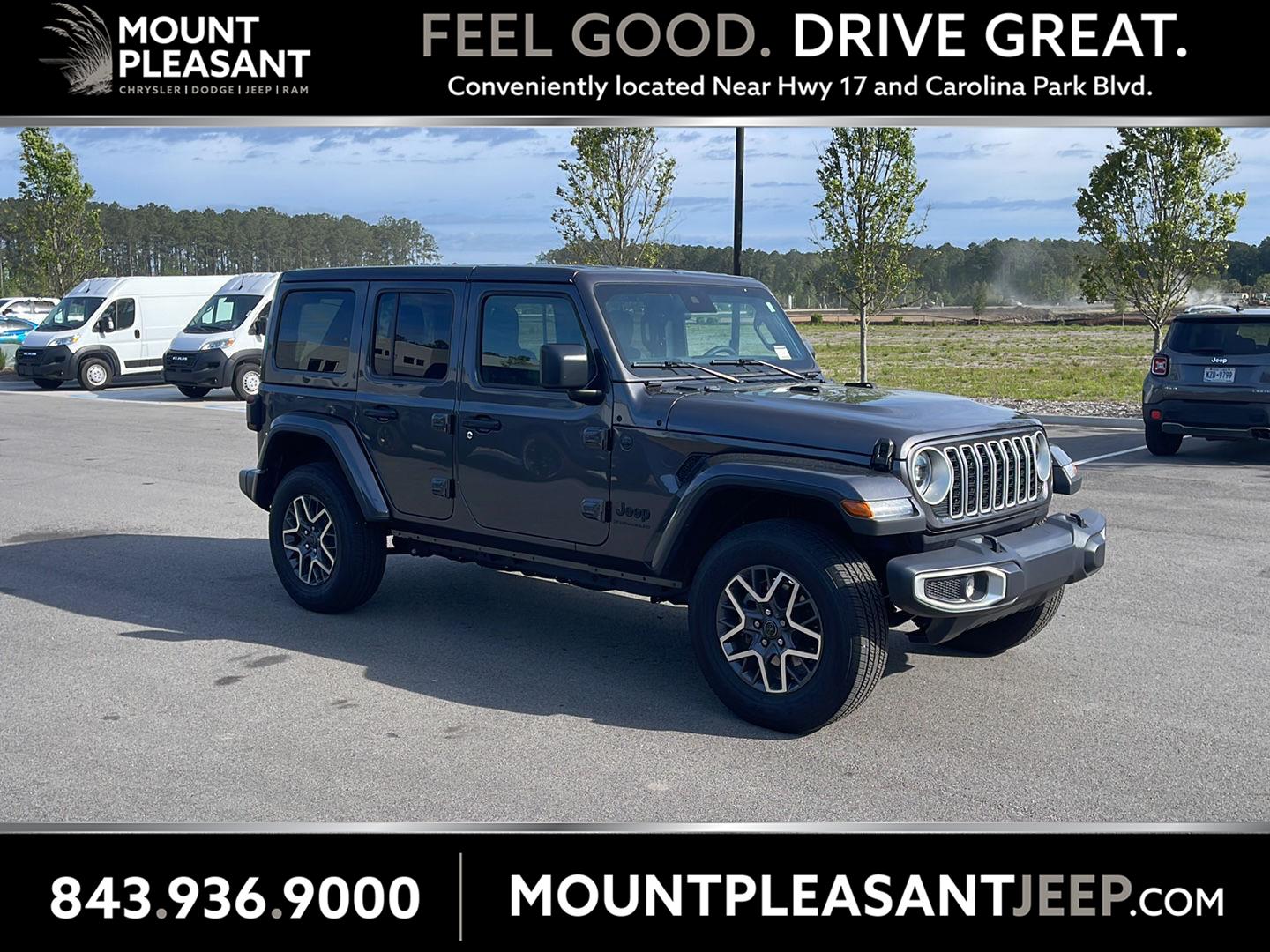 Gray (Granite Crystal Metallic Clearcoat) 2025 Jeep Wrangler Sahara 4-Door 4WD SUV / Crossover Four-Wheel Drive 8-Speed Automatic
