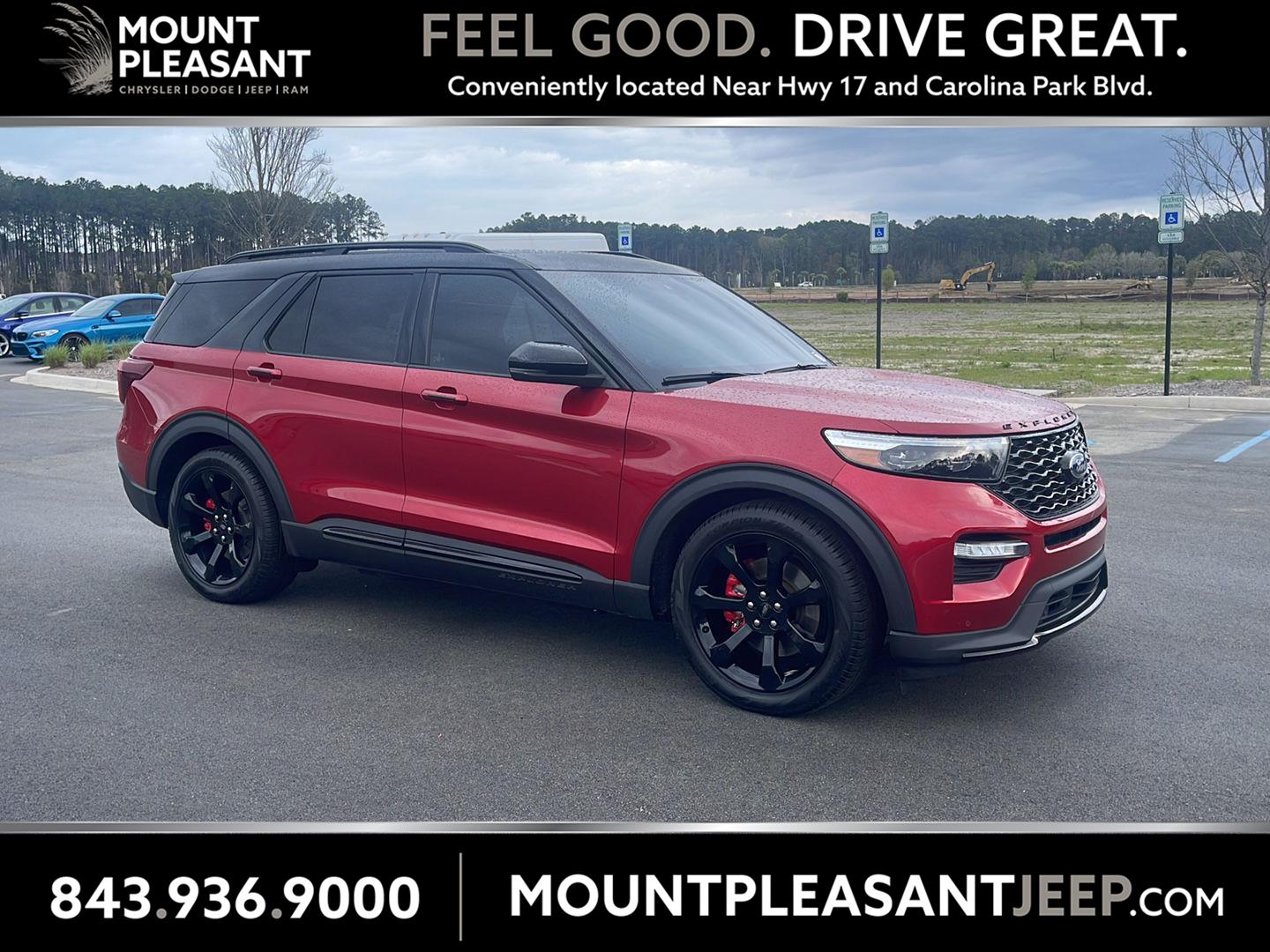 Rapid Red Metallic Tinted Clearcoat 2023 Ford Explorer ST AWD SUV / Crossover All-Wheel Drive Automatic