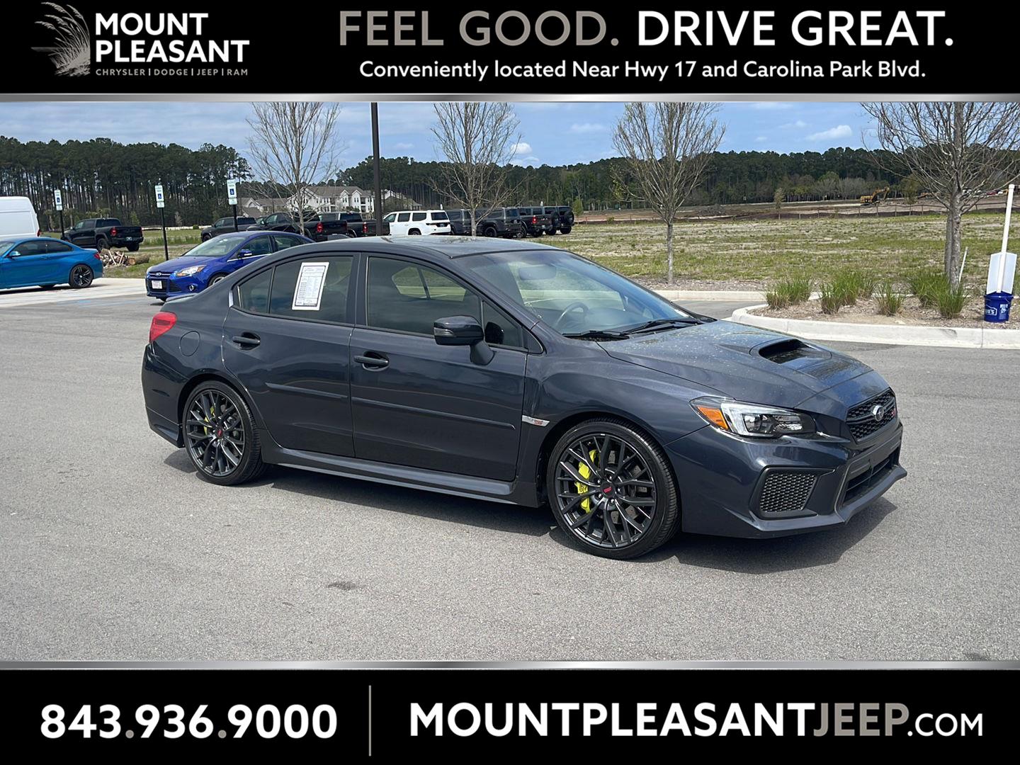 Dark Gray Metallic 2018 Subaru WRX STI Limited AWD with Low Profile Spoiler Sedan All-Wheel Drive Manual