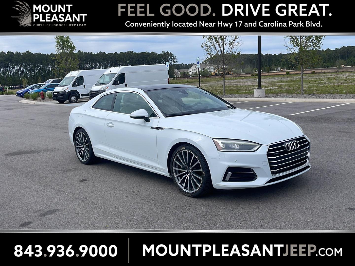Glacier White Metallic 2018 Audi A5 2.0T quattro Premium Plus Coupe AWD Coupe All-Wheel Drive Automatic