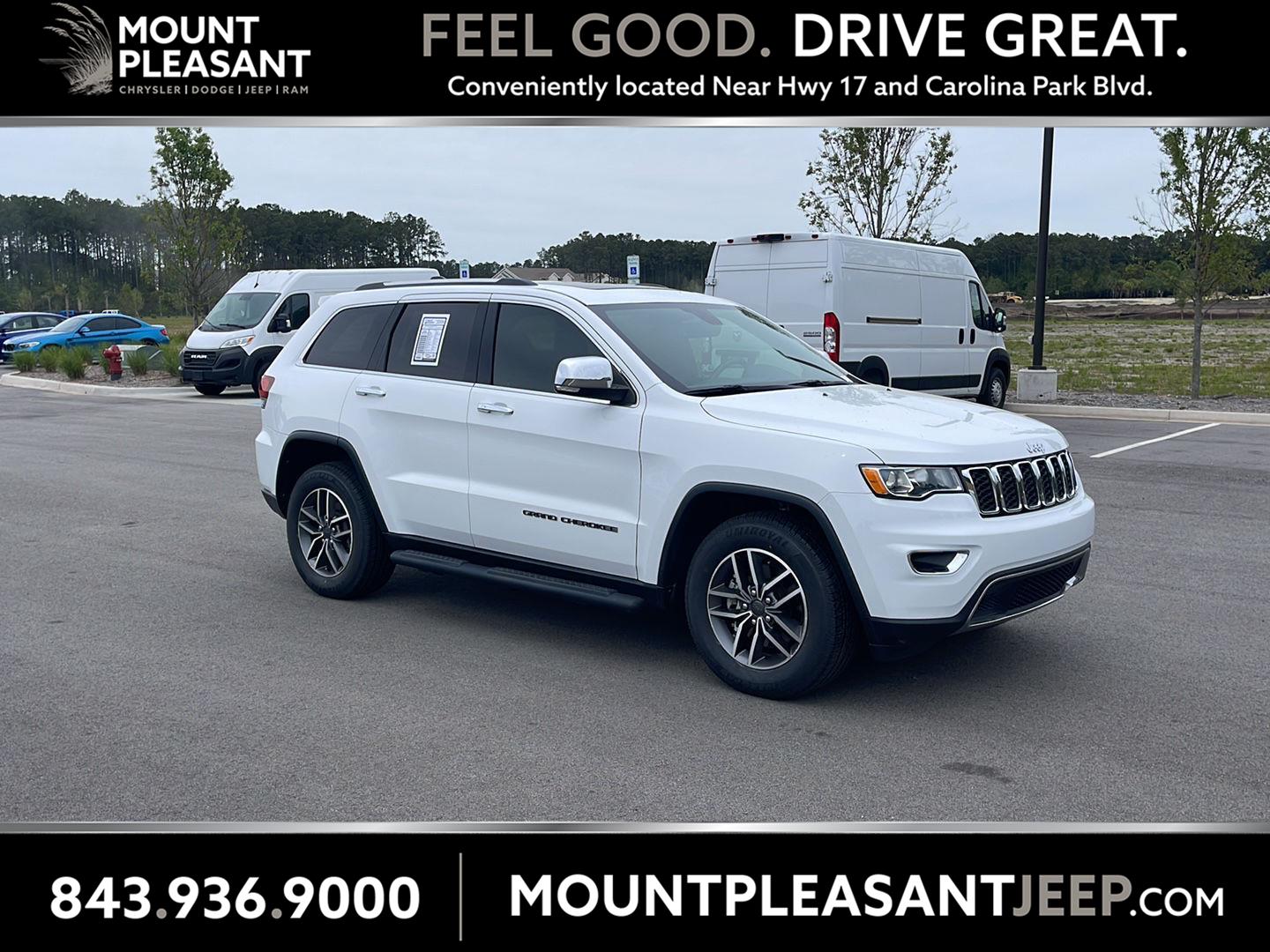 Bright White Clearcoat 2021 Jeep Grand Cherokee Limited RWD SUV / Crossover 4X2 8-Speed Automatic