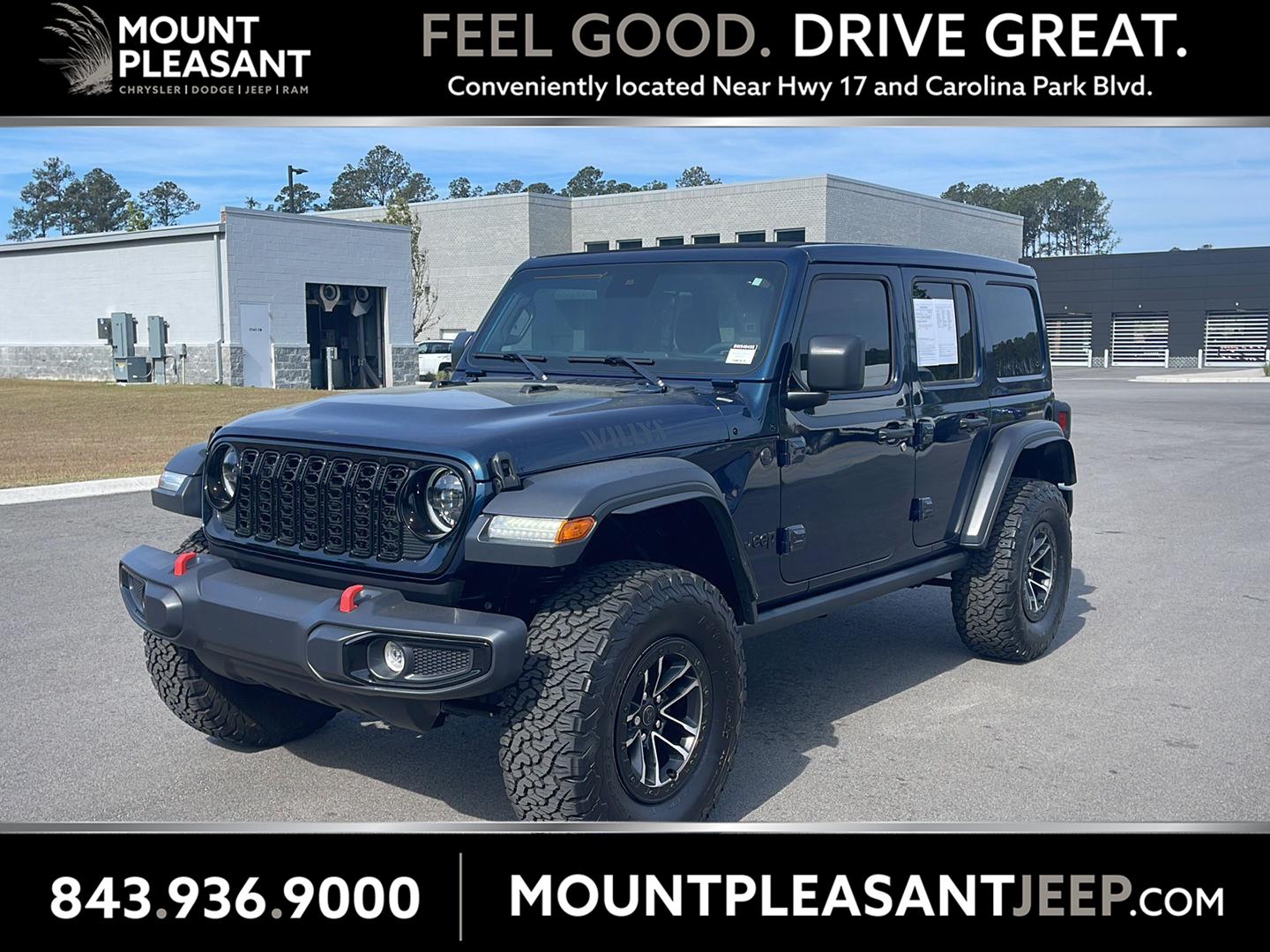 Fathom Blue Pearlcoat 2025 Jeep Wrangler Willys 4-Door 4WD SUV / Crossover Four-Wheel Drive 8-Speed Automatic