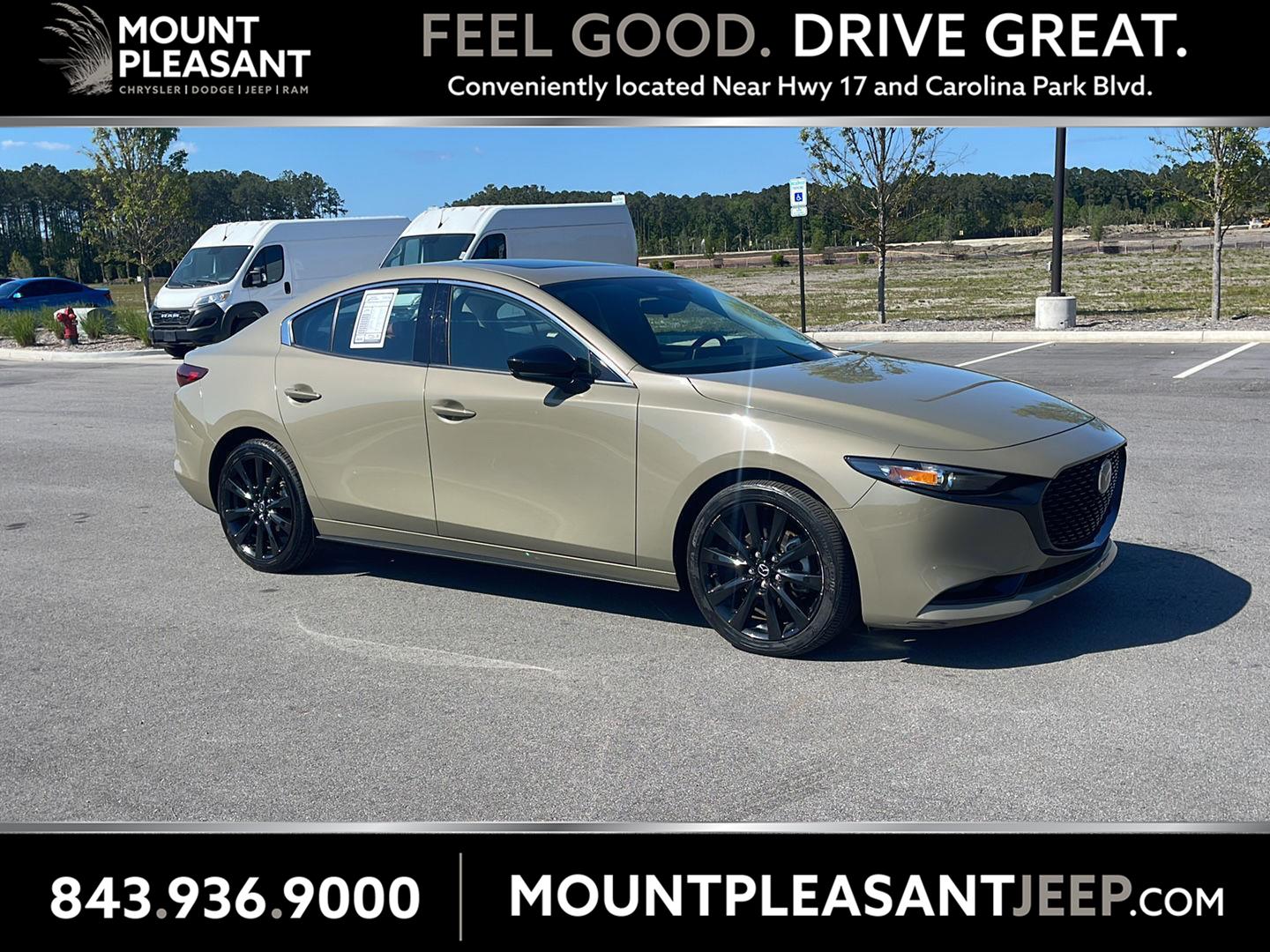 Zircon Sand Metallic 2024 Mazda MAZDA3 2.5 Carbon Turbo AWD Sedan All-Wheel Drive Automatic