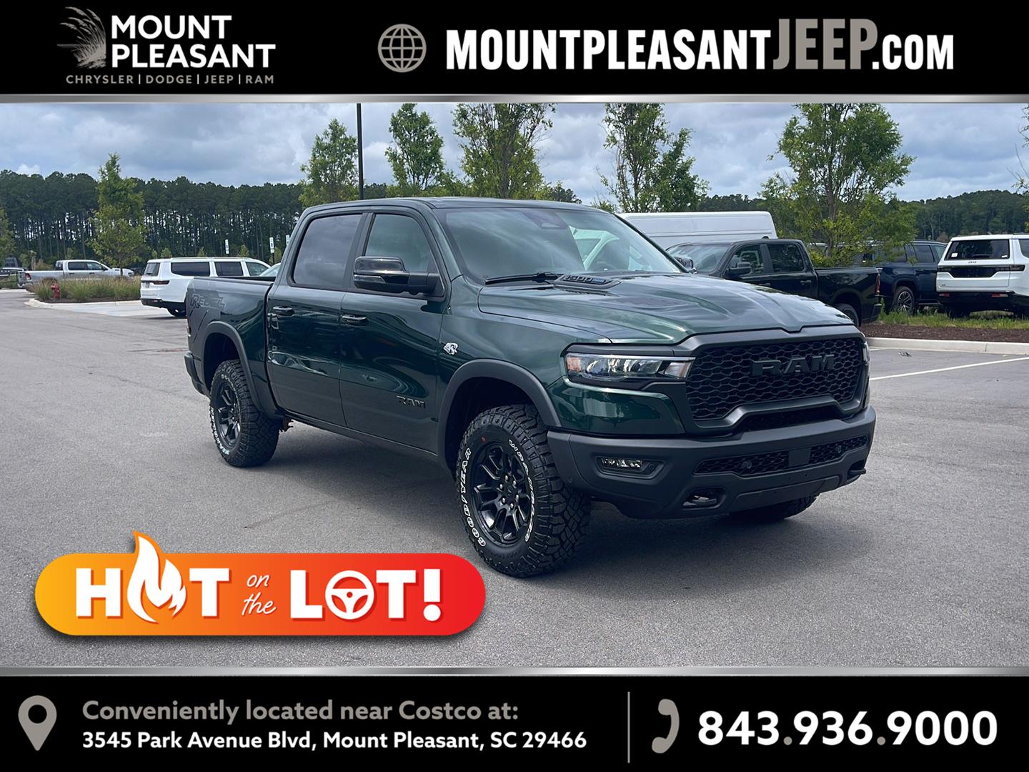 Serrano Green Metallic 2026 RAM 1500 Pickup Truck Four-Wheel Drive 8-Speed Automatic