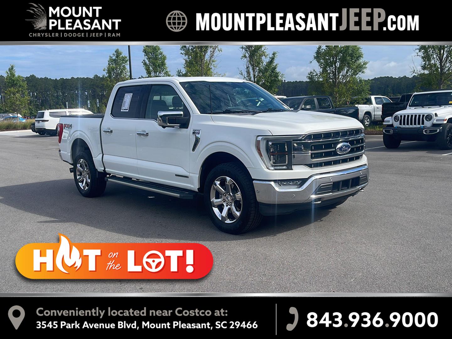 Star White Metallic Tri-Coat 2021 Ford F-150 Pickup Truck Four-Wheel Drive Automatic