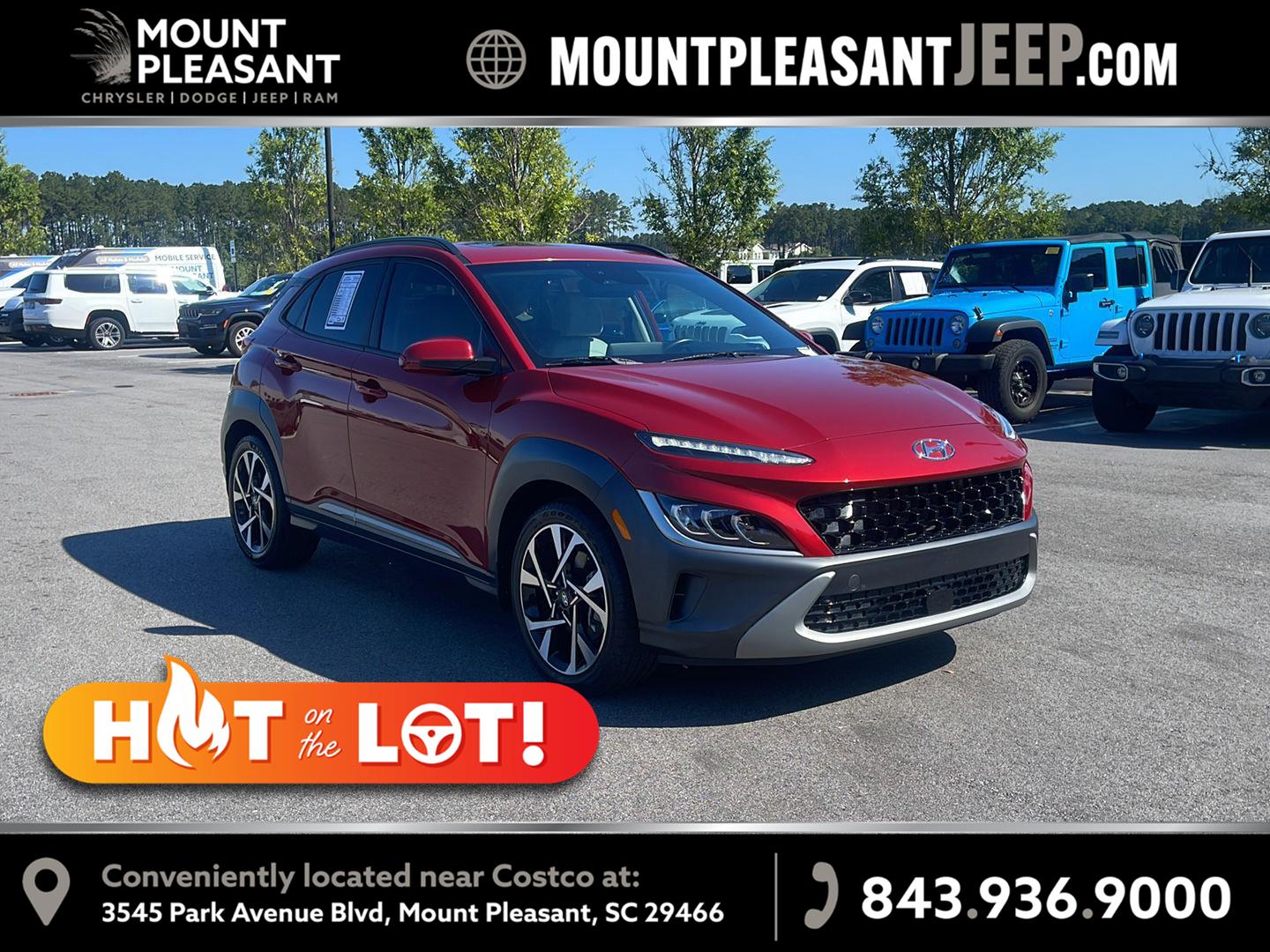 Pulse Red 2022 Hyundai Kona SUV / Crossover Front-Wheel Drive Automatic