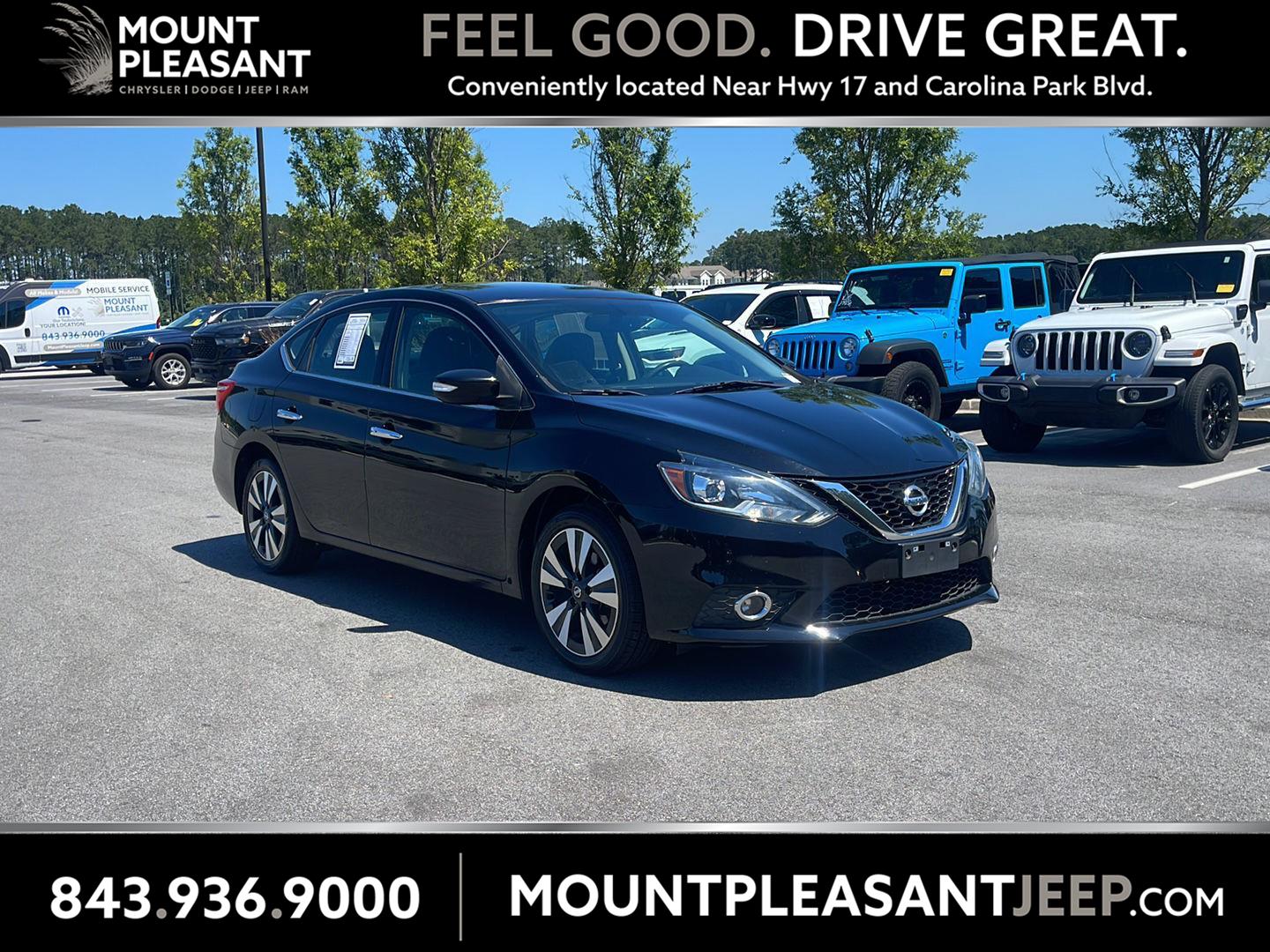 Super Black 2017 Nissan Sentra SL Sedan Front-Wheel Drive Continuously Variable Transmission
