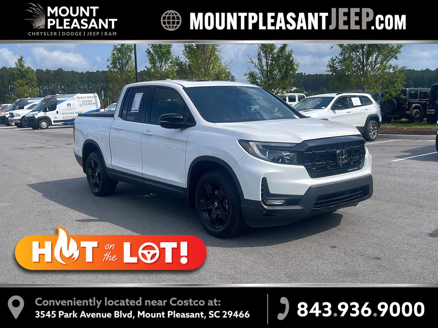 Platinum White Pearl 2025 Honda Ridgeline Pickup Truck All-Wheel Drive 9-Speed Automatic