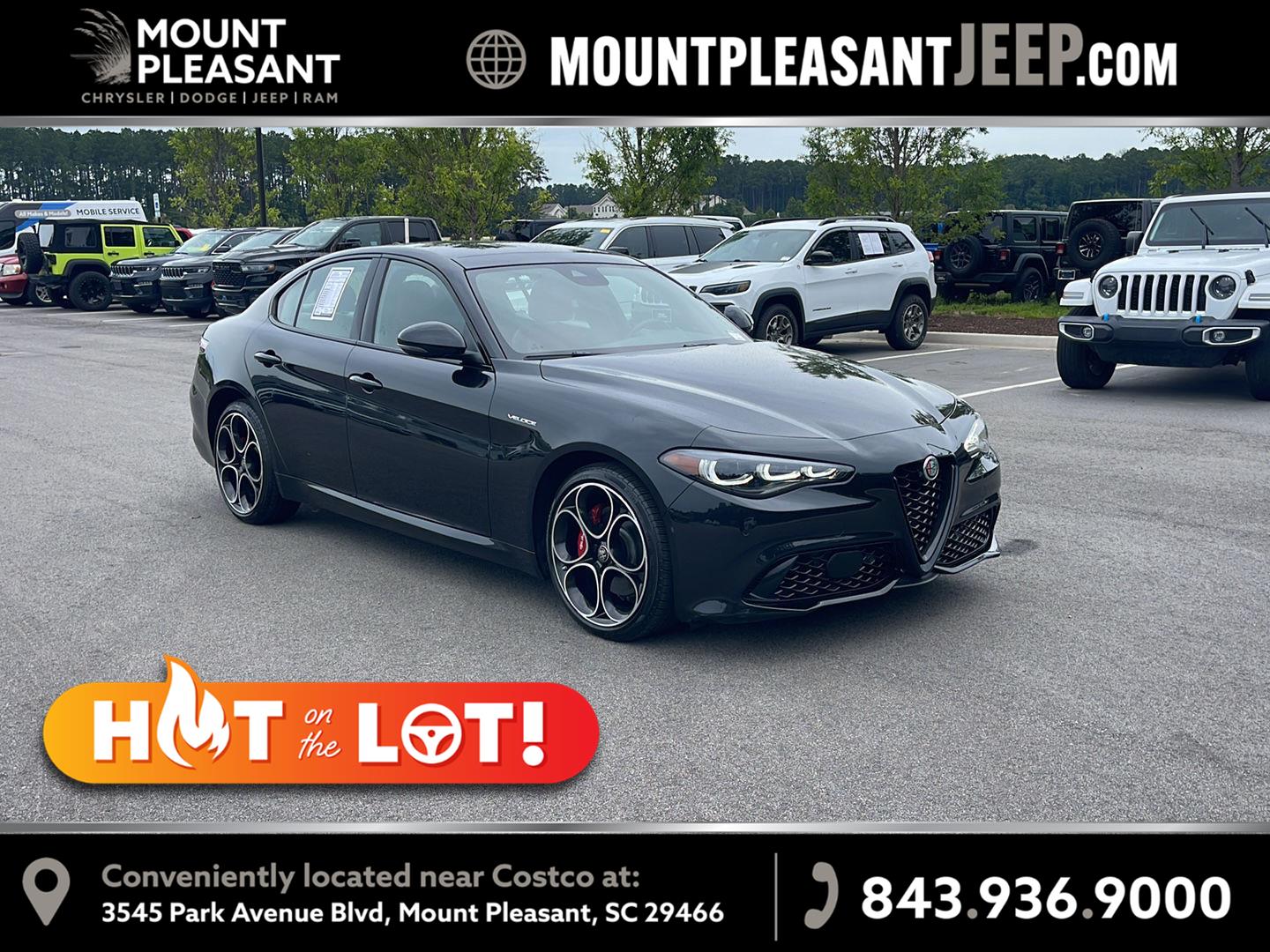 Vulcano Black Metallic 2024 Alfa Romeo Giulia Sedan All-Wheel Drive Automatic