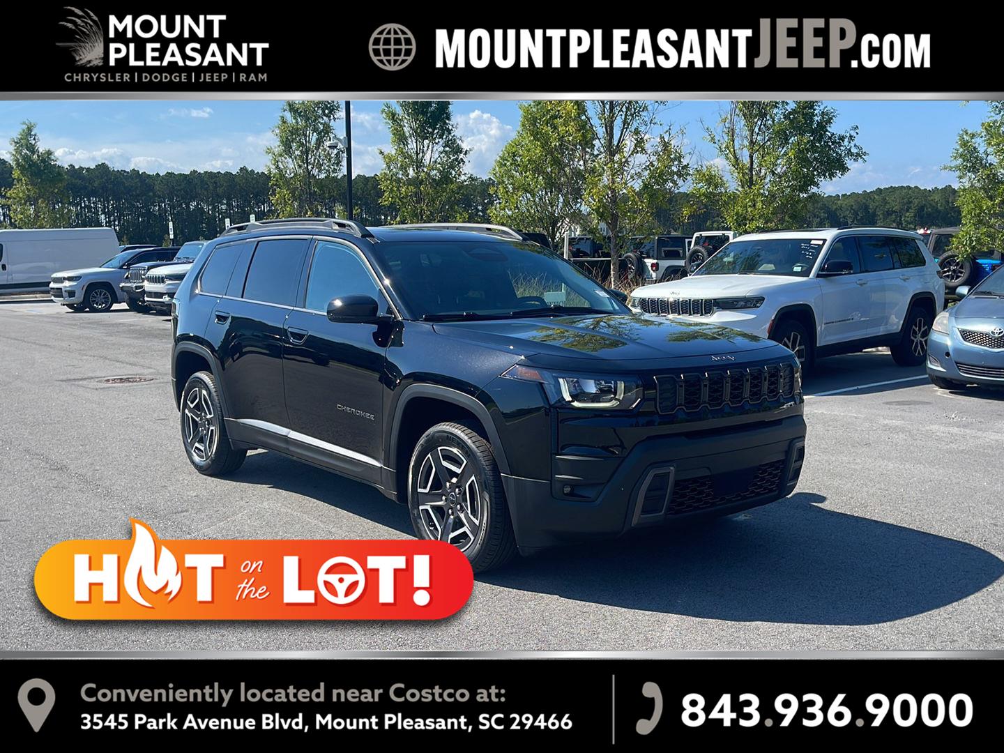 Diamond Black Crystal Pearlcoat 2026 Jeep Cherokee SUV / Crossover Four-Wheel Drive Automatic