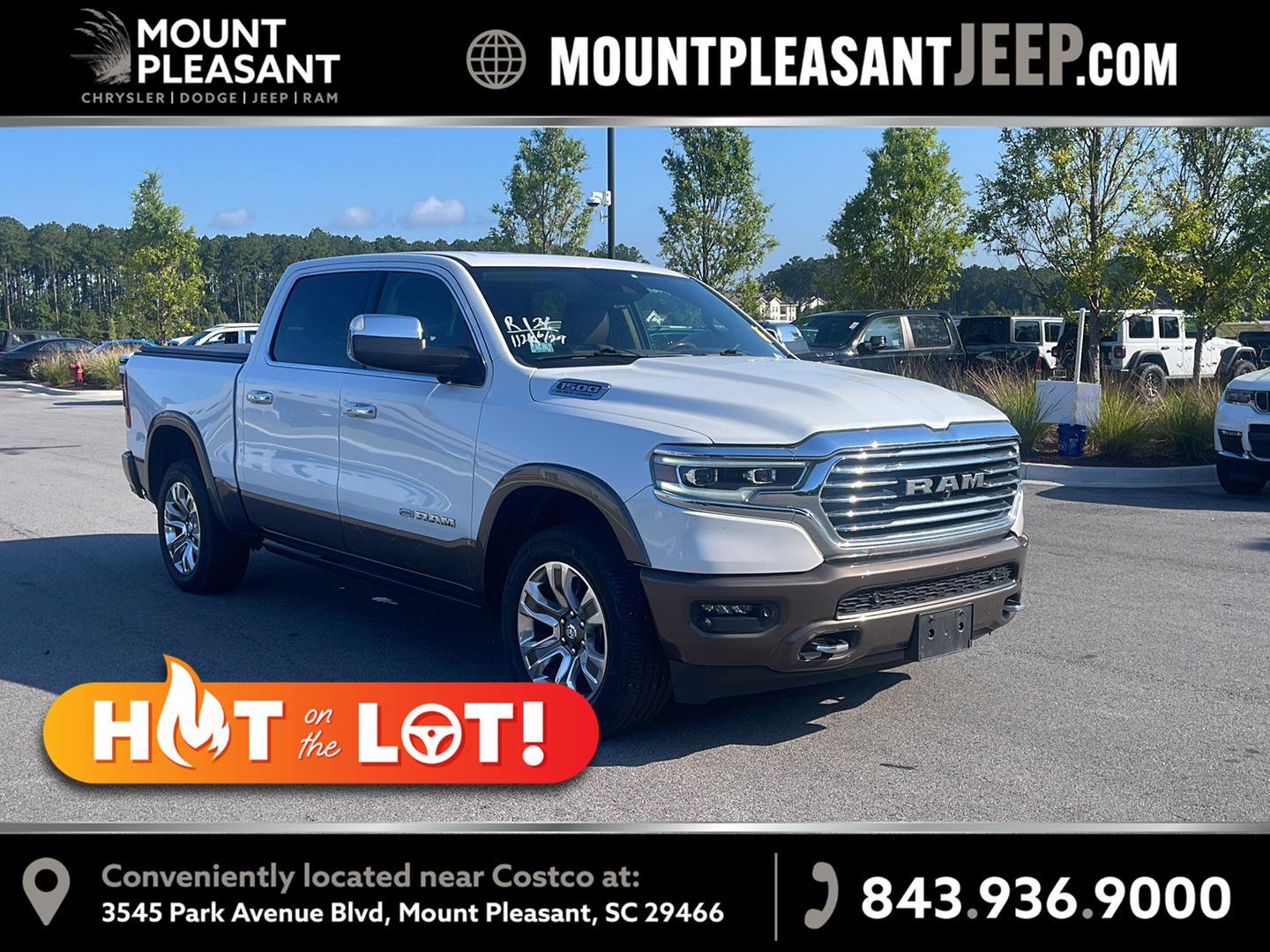 Ivory White Tri-Coat Pearlcoat 2021 RAM 1500 Pickup Truck Four-Wheel Drive 8-Speed Automatic