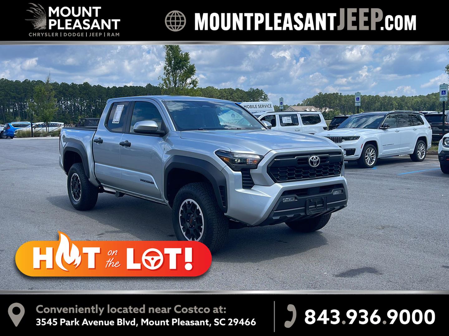 Celestial Silver Metallic 2024 Toyota Tacoma Pickup Truck Four-Wheel Drive 8-Speed Automatic