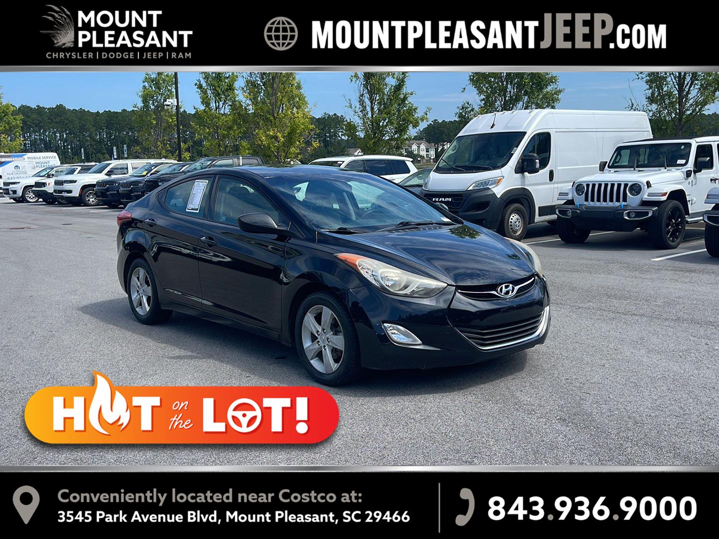Black Diamond Pearl 2013 Hyundai Elantra Sedan Front-Wheel Drive Automatic