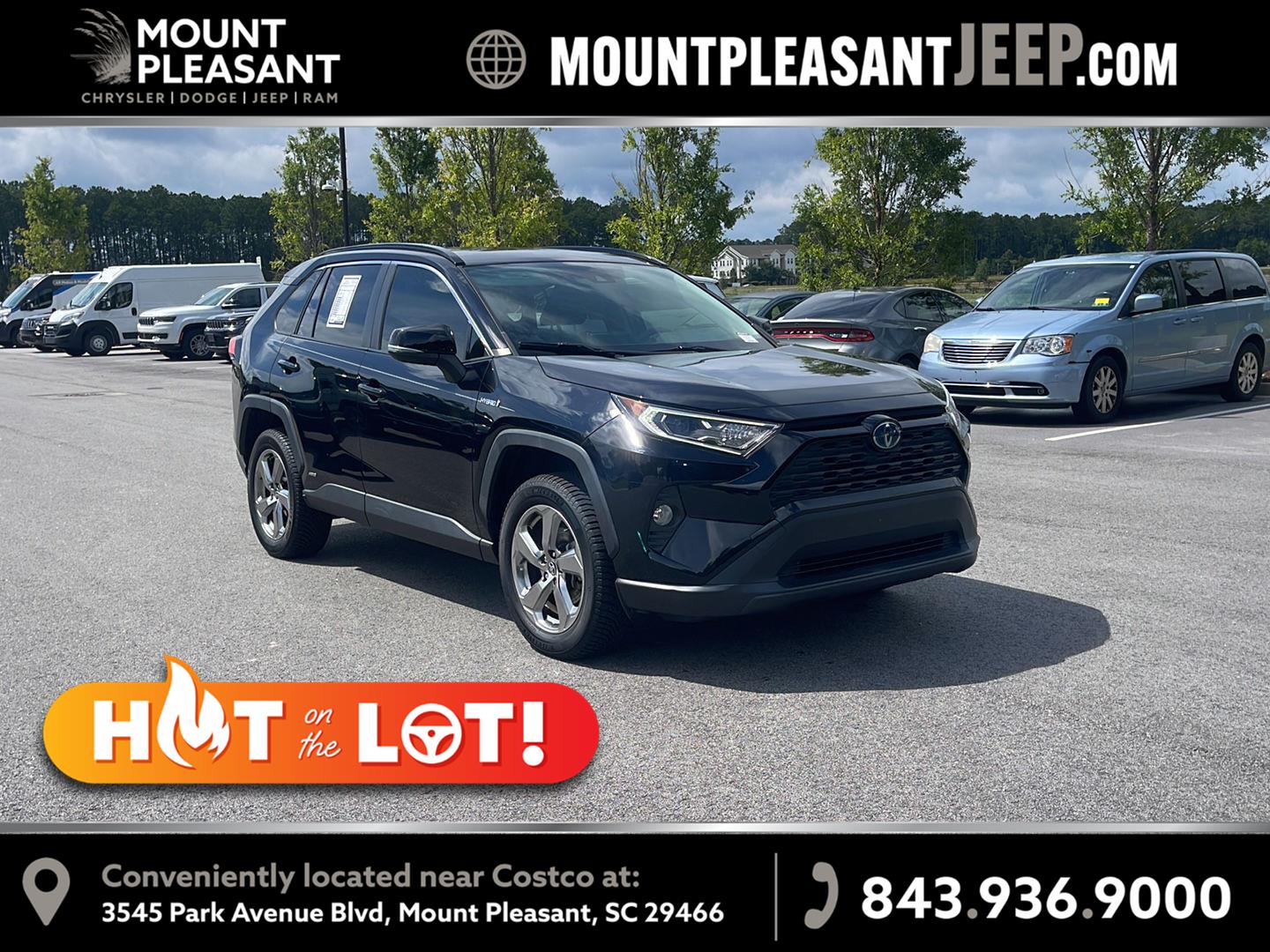 Midnight Black Metallic 2021 Toyota RAV4 Hybrid SUV / Crossover All-Wheel Drive Continuously Variable Transmission