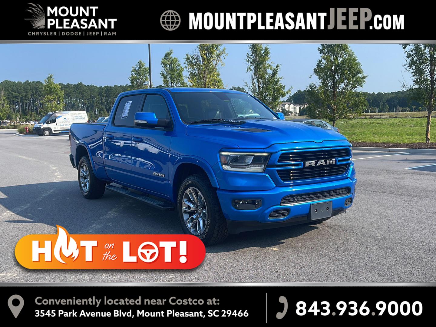Hydro Blue Pearlcoat 2020 RAM 1500 Pickup Truck Four-Wheel Drive 8-Speed Automatic