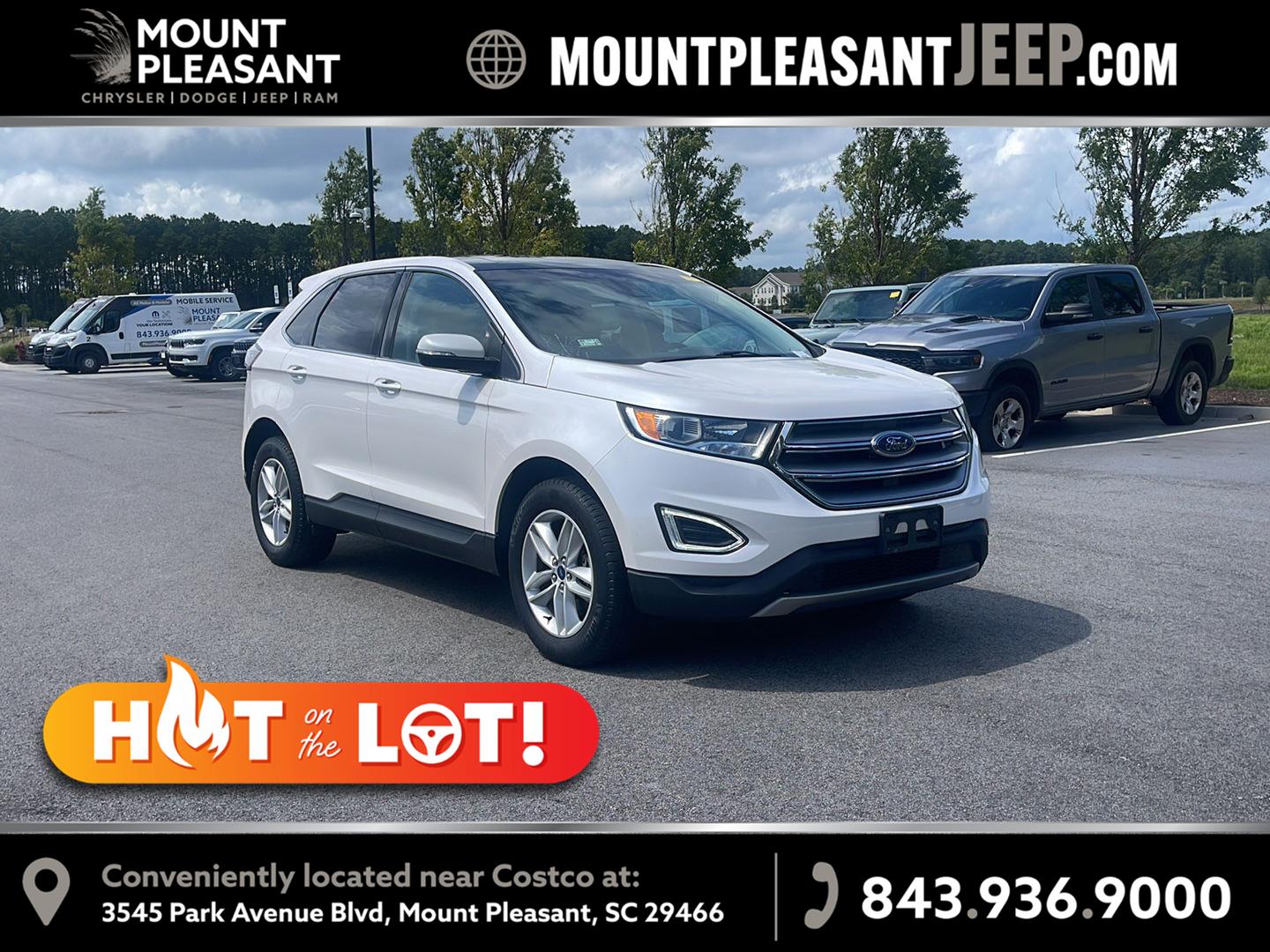 White Platinum Metallic Tri-Coat 2018 Ford Edge SUV / Crossover All-Wheel Drive 6-Speed Automatic