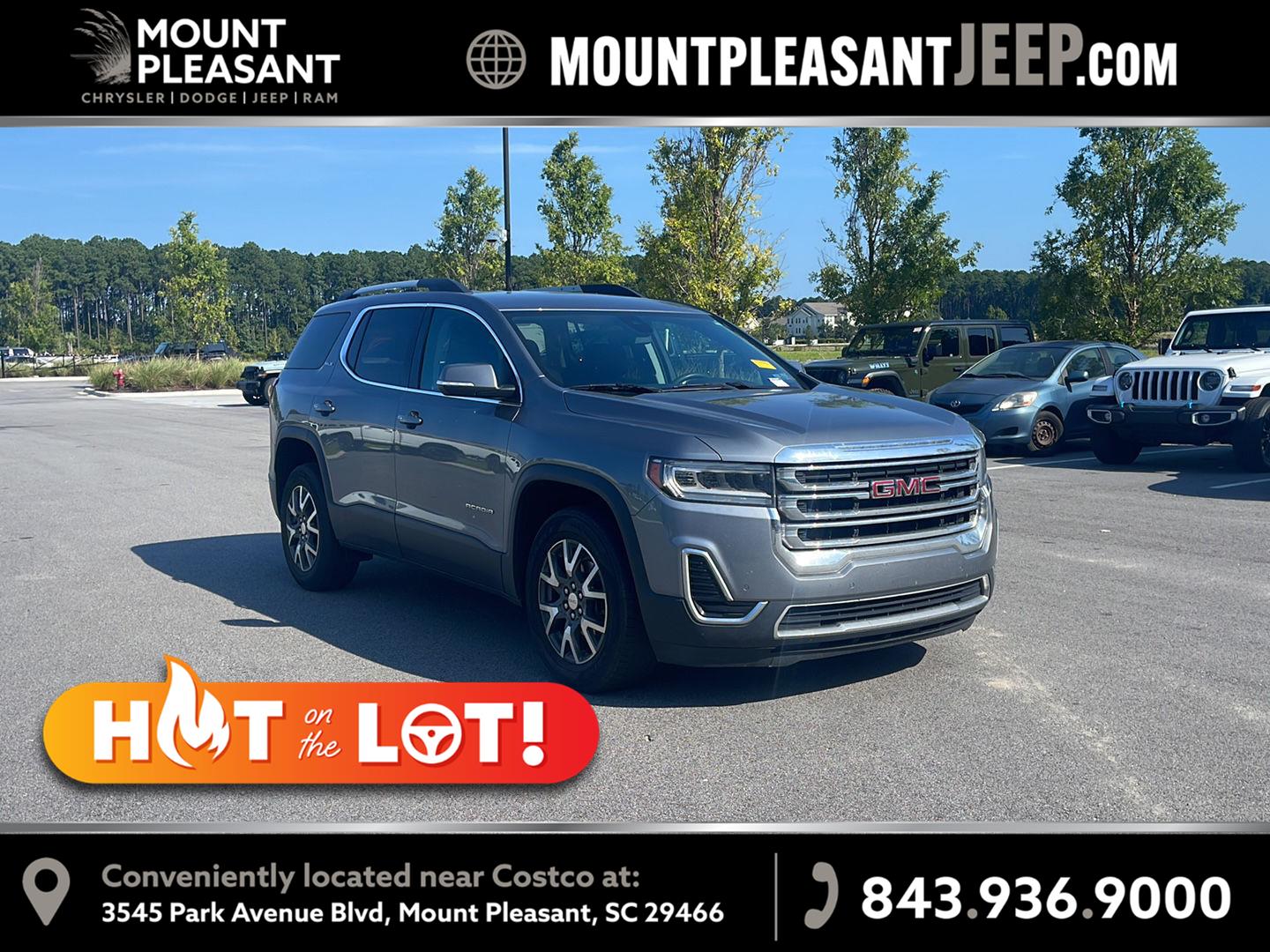 Gray (Satin Steel Metallic) 2021 GMC Acadia SUV / Crossover Four-Wheel Drive 9-Speed Automatic