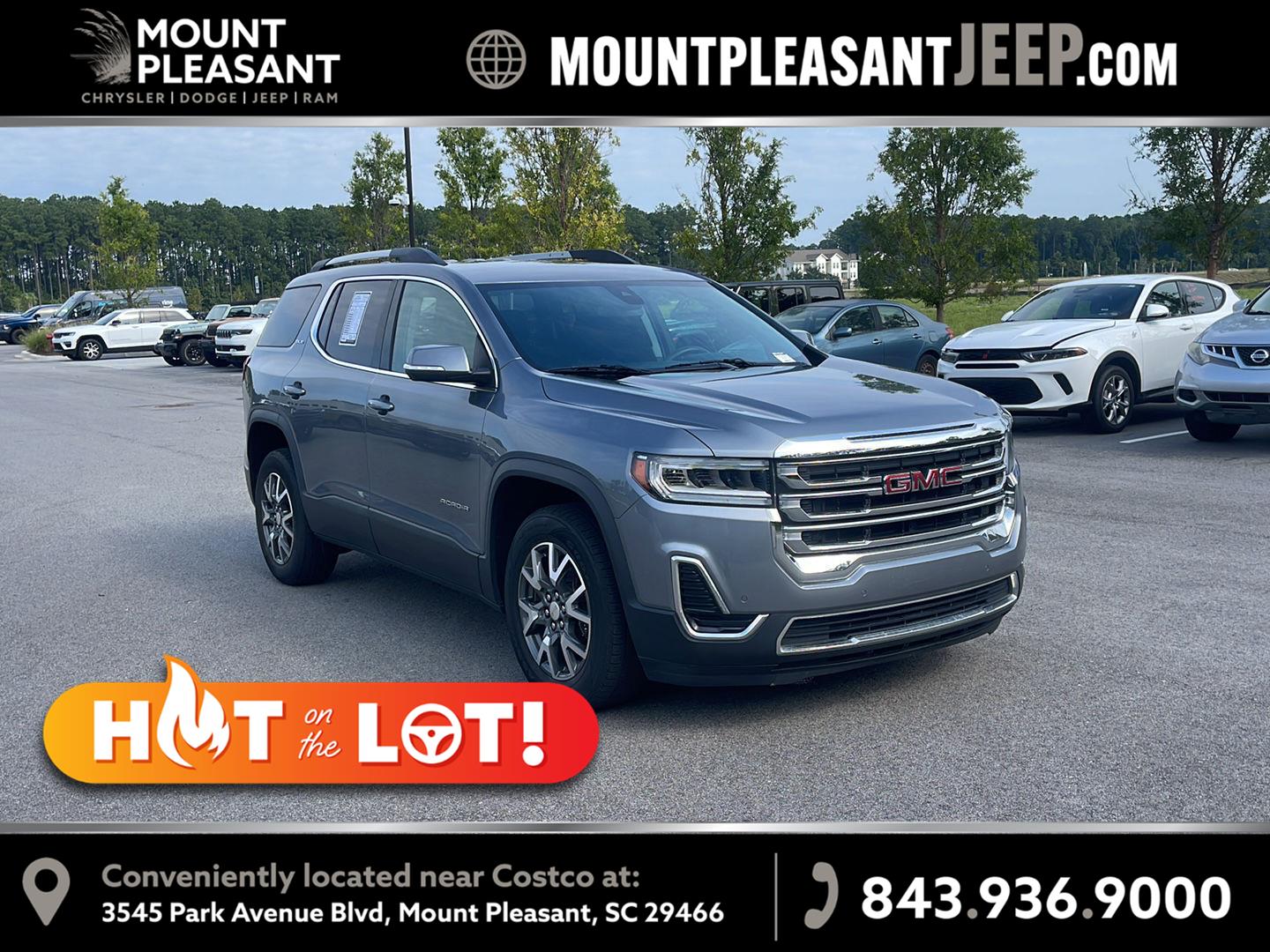 Gray (Satin Steel Metallic) 2021 GMC Acadia SUV / Crossover Four-Wheel Drive 9-Speed Automatic