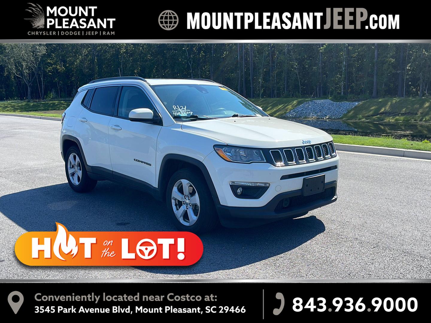 White Clearcoat 2021 Jeep Compass SUV / Crossover Front-Wheel Drive 6-Speed Automatic