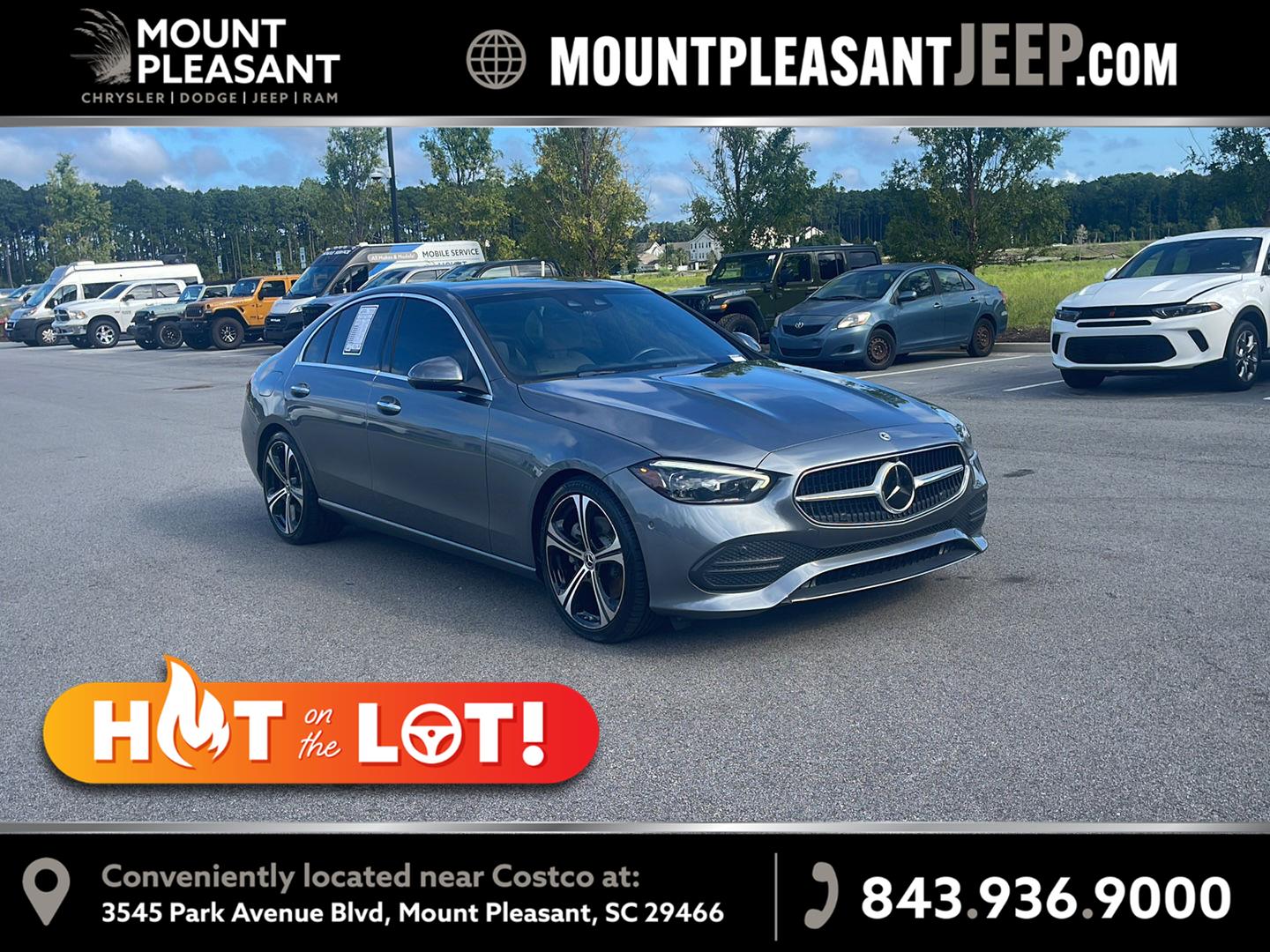 Gray (Graphite Grey Metallic) 2022 Mercedes-Benz C-Class Sedan All-Wheel Drive Automatic