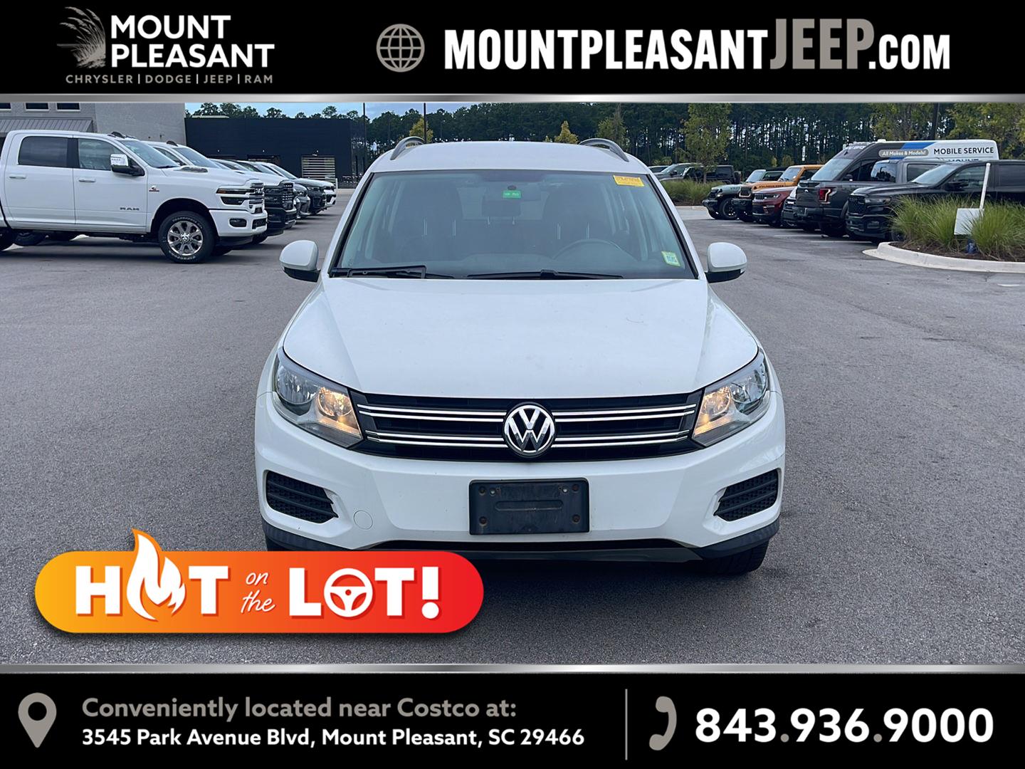 Pure White 2017 Volkswagen Tiguan SUV / Crossover All-Wheel Drive Automatic