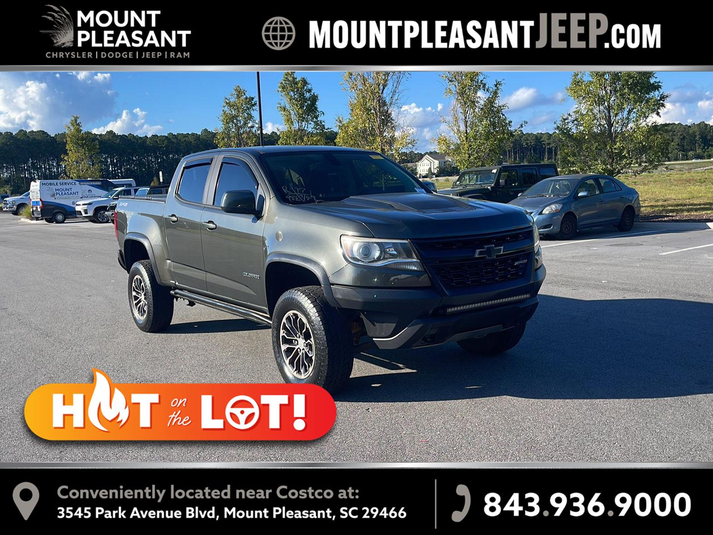 Deepwood Green Metallic 2017 Chevrolet Colorado Pickup Truck Four-Wheel Drive 8-Speed Automatic