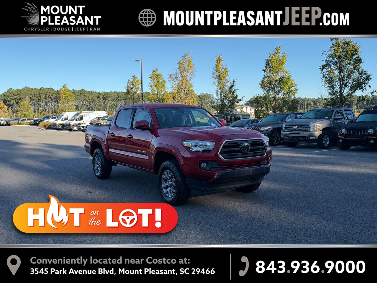 Barcelona Red Metallic 2019 Toyota Tacoma Pickup Truck Four-Wheel Drive Automatic