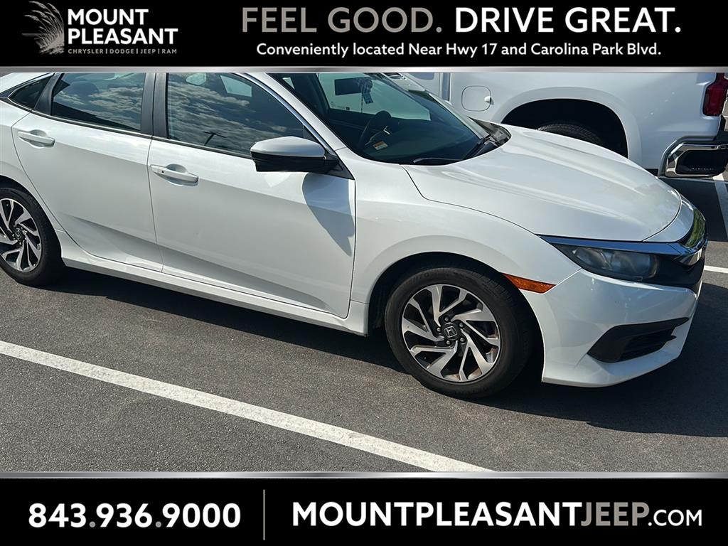 White Orchid Pearl 2017 Honda Civic EX Sedan Front-Wheel Drive Continuously Variable Transmission