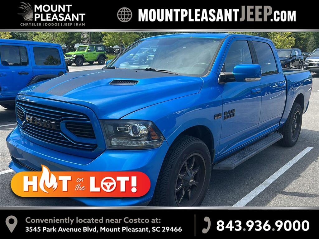 Hydro Blue Pearlcoat 2018 RAM 1500 Pickup Truck Four-Wheel Drive 8-Speed Automatic