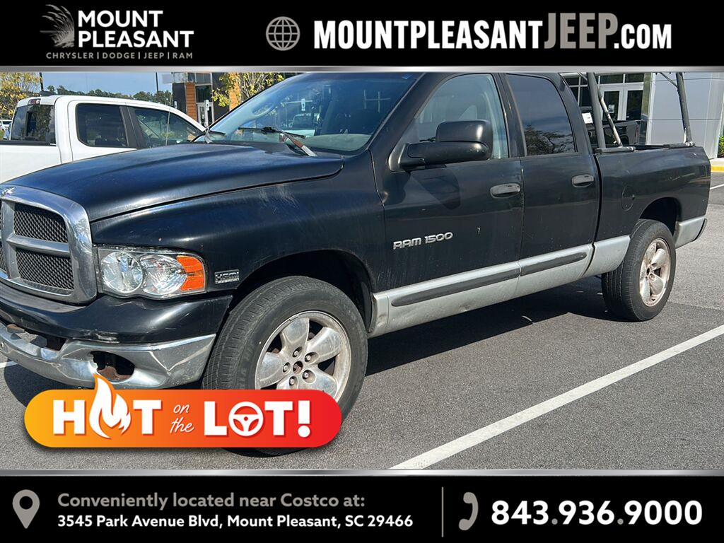 Black 2004 Dodge RAM 1500 Pickup Truck Four-Wheel Drive 5-Speed Automatic Overdrive