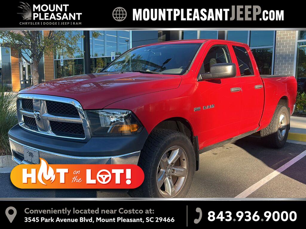 Flame Red 2010 Dodge RAM 1500 Pickup Truck Four-Wheel Drive 5-Speed Automatic