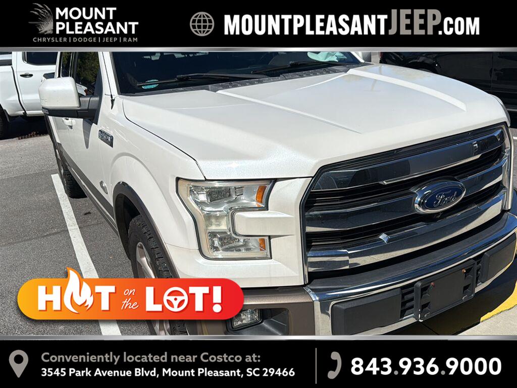 White Platinum Metallic Tri-Coat/Caribou Metallic 2016 Ford F-150 Pickup Truck 4X2 6-Speed Automatic