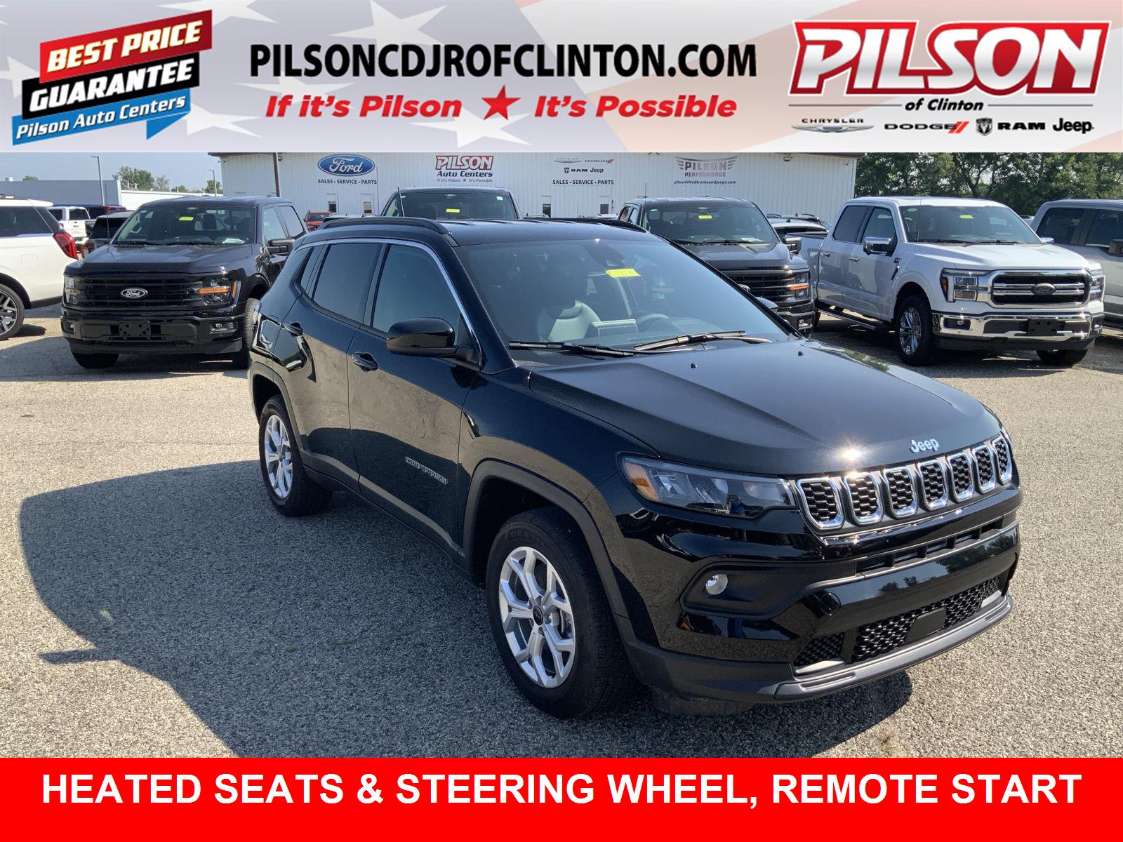 Diamond Black Crystal Pearlcoat 2025 Jeep Compass SUV / Crossover Four-Wheel Drive 8-Speed Automatic
