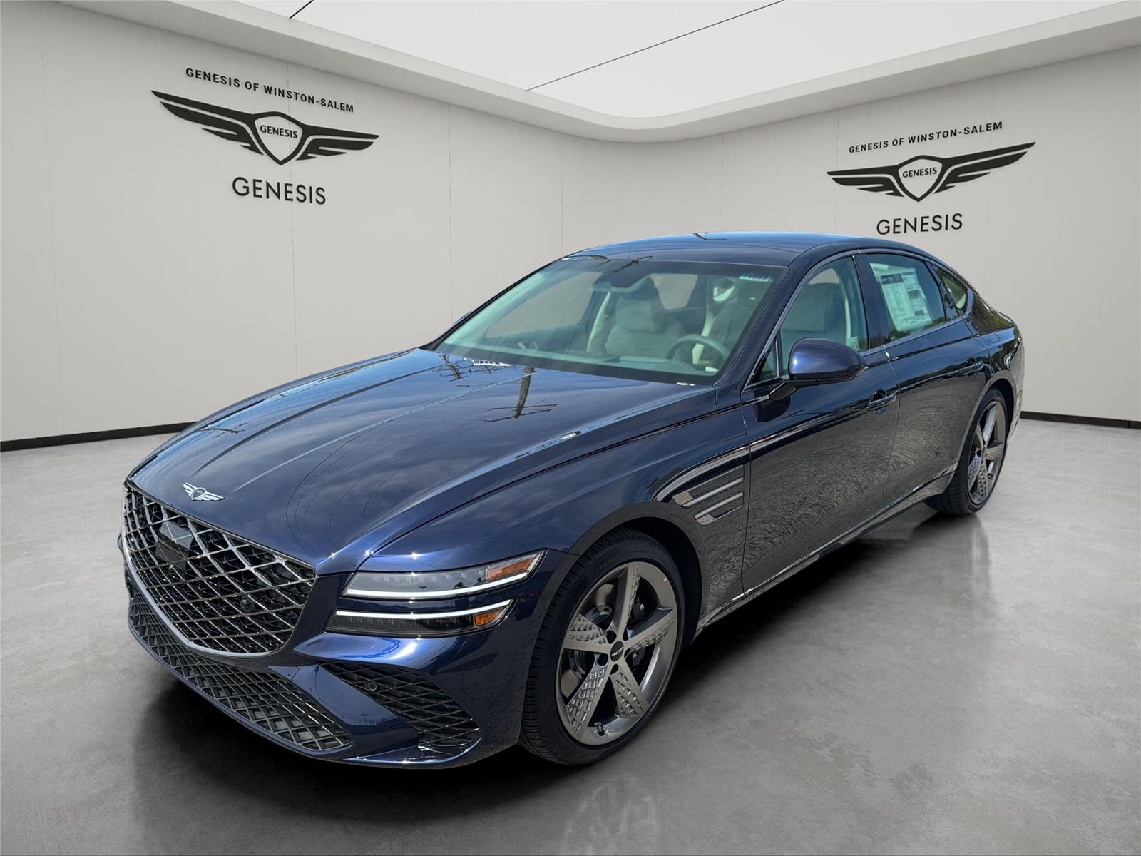 Capri Blue 2026 Genesis G80 3.5T Sport Prestige AWD Sedan All-Wheel Drive Automatic