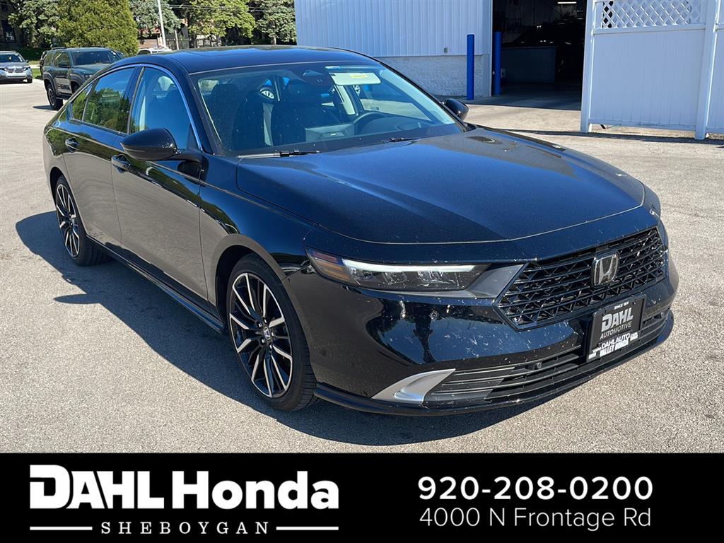 Crystal Black Pearl 2025 Honda Accord Hybrid Touring FWD Sedan Front-Wheel Drive 1-Speed Dual Clutch