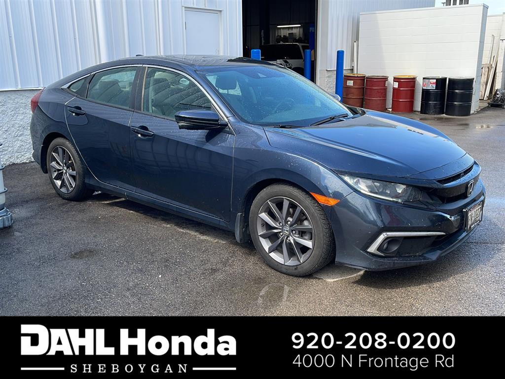 Cosmic Blue Metallic 2019 Honda Civic Sedan Front-Wheel Drive Continuously Variable Transmission