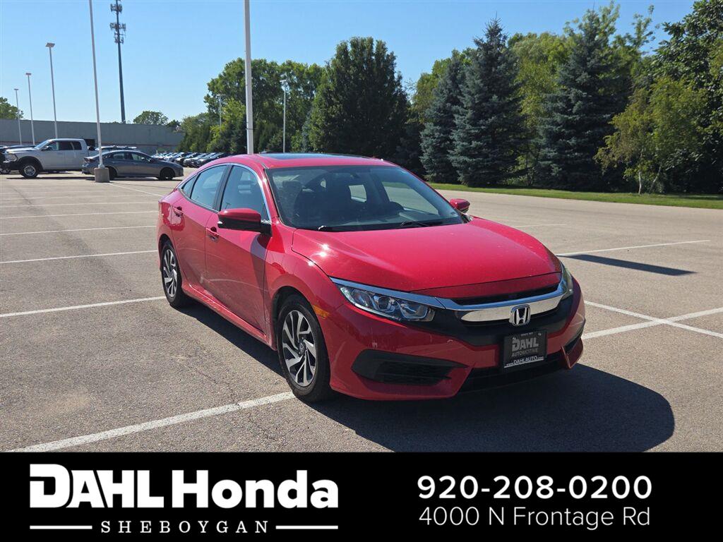 Rallye Red 2016 Honda Civic Sedan Front-Wheel Drive Continuously Variable Transmission