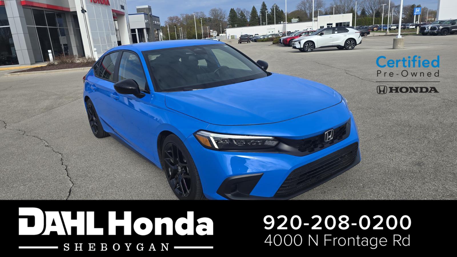 Boost Blue Pearl 2024 Honda Civic Hatchback Hatchback Front-Wheel Drive Continuously Variable Transmission