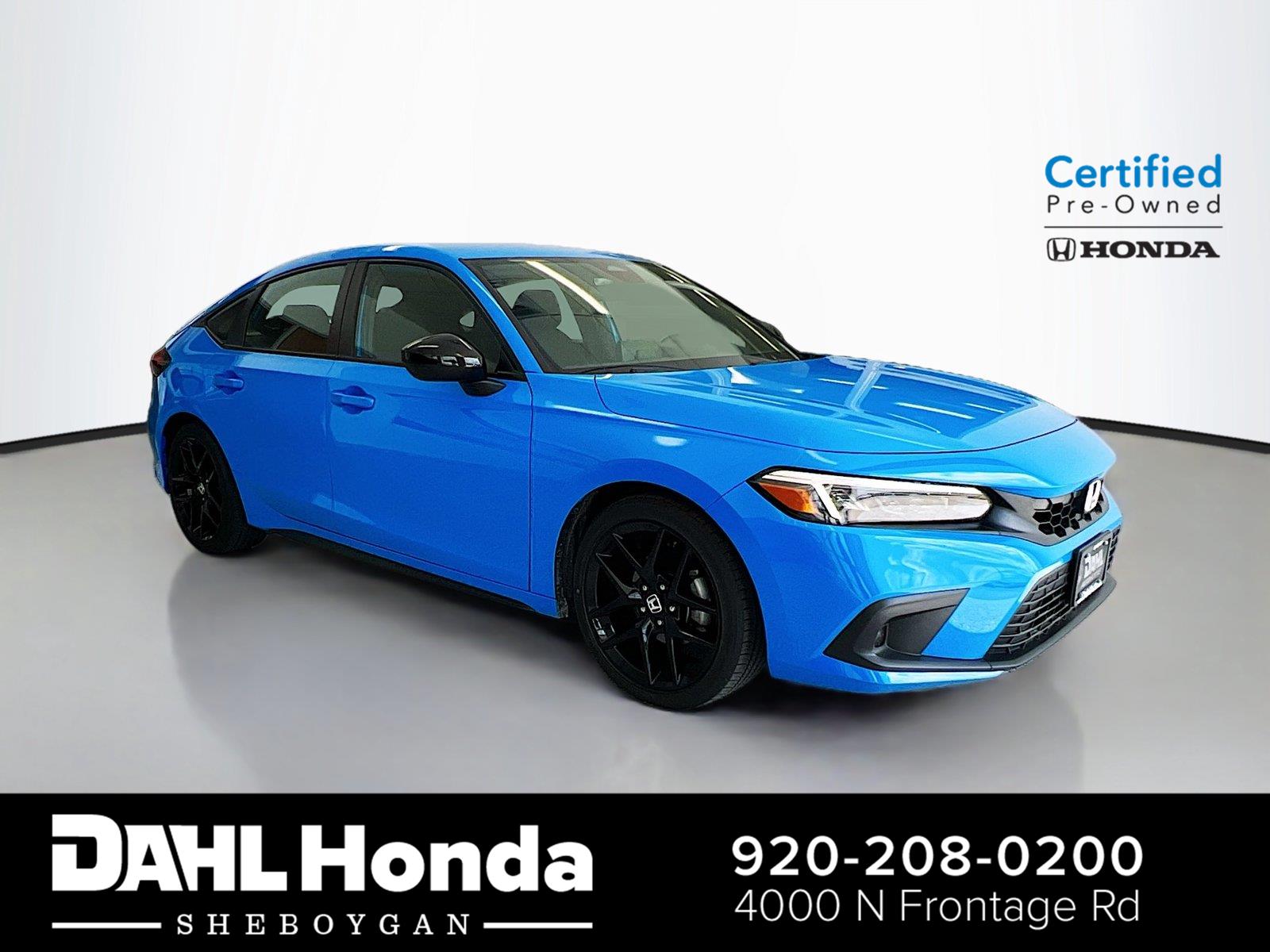 Boost Blue Pearl 2024 Honda Civic Hatchback Hatchback Front-Wheel Drive Continuously Variable Transmission